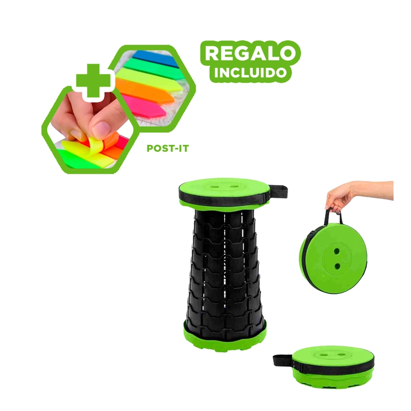 PACK12 SILLA PARA CAMPING EN VERDE Y+BANDERITAS ADHESIVAS - 1