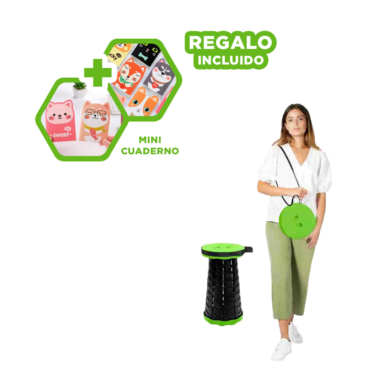 PACK9 SILLA LIGERA PLEGABLE PARA VIAJES PASEOS EN VERDE - 1