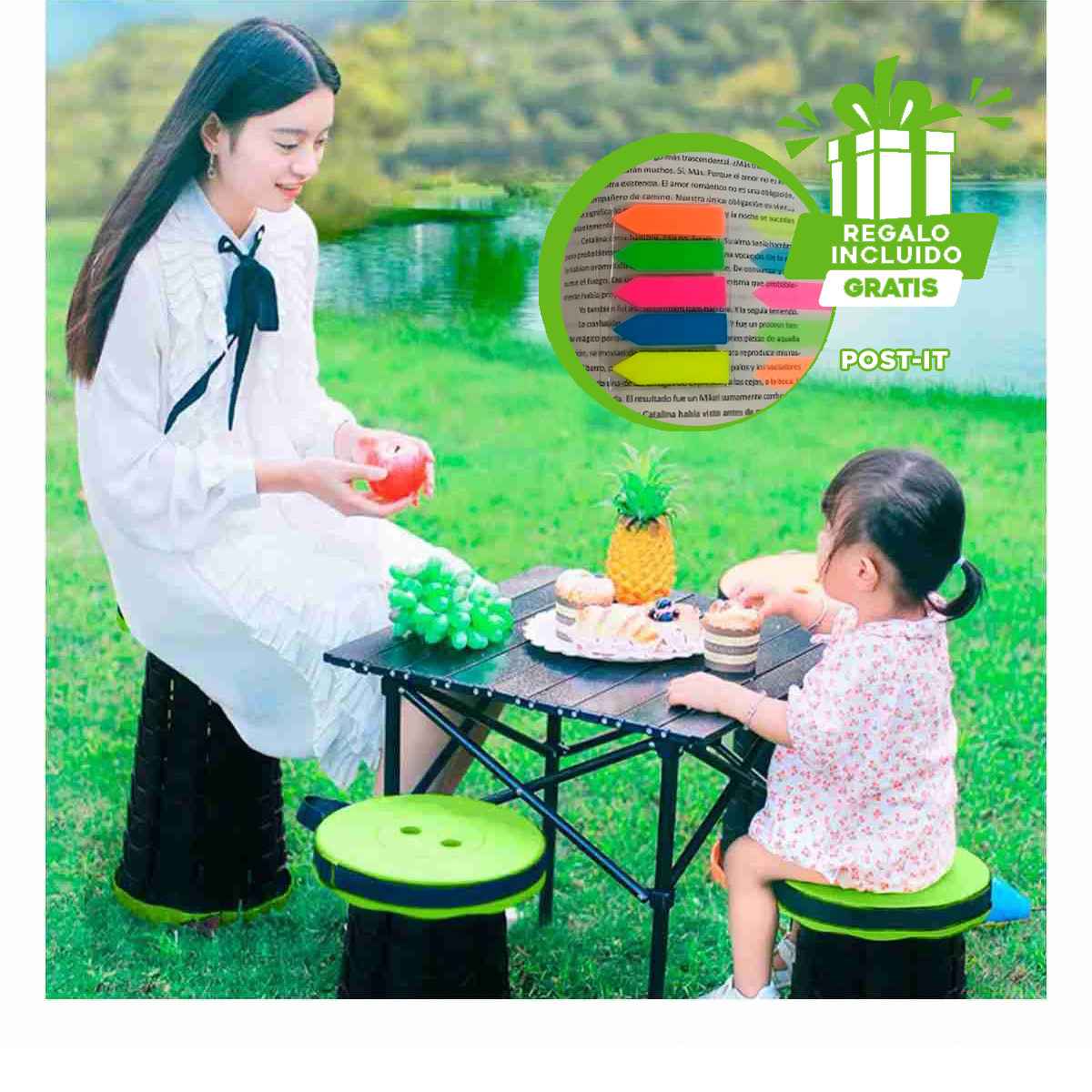 PACK12 SILLA PLEGABLE CON SEGURO EN VERDE Y+REGALO AGENDITA - 1