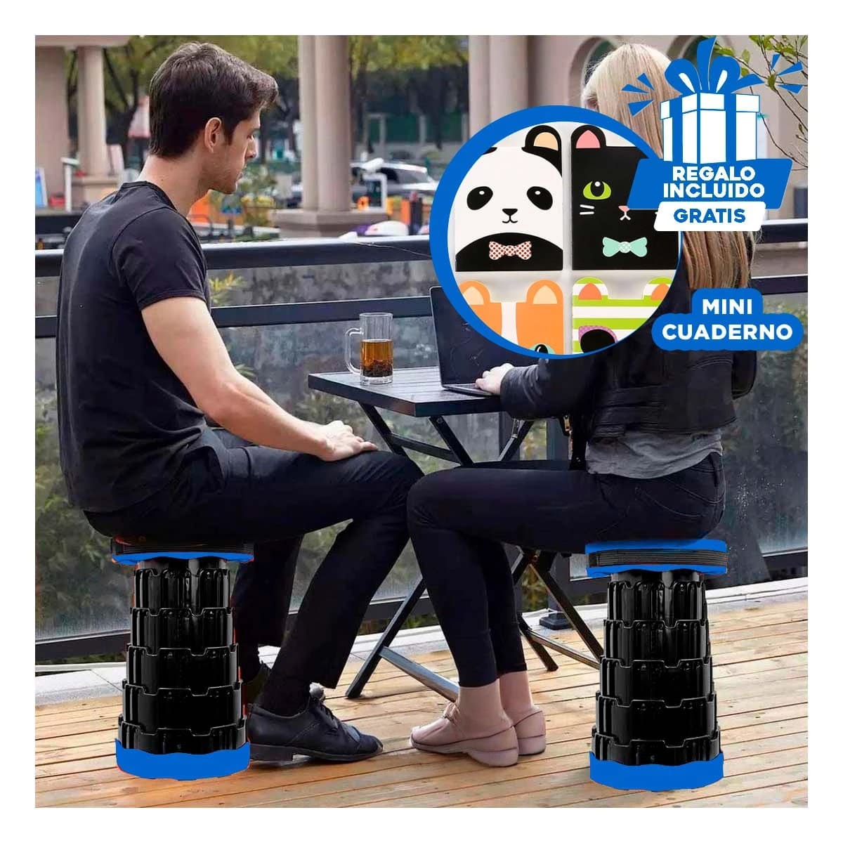 PACK6 ASIENTO REFORZADO EN AZUL Y+REGALO AGENDITA - 1