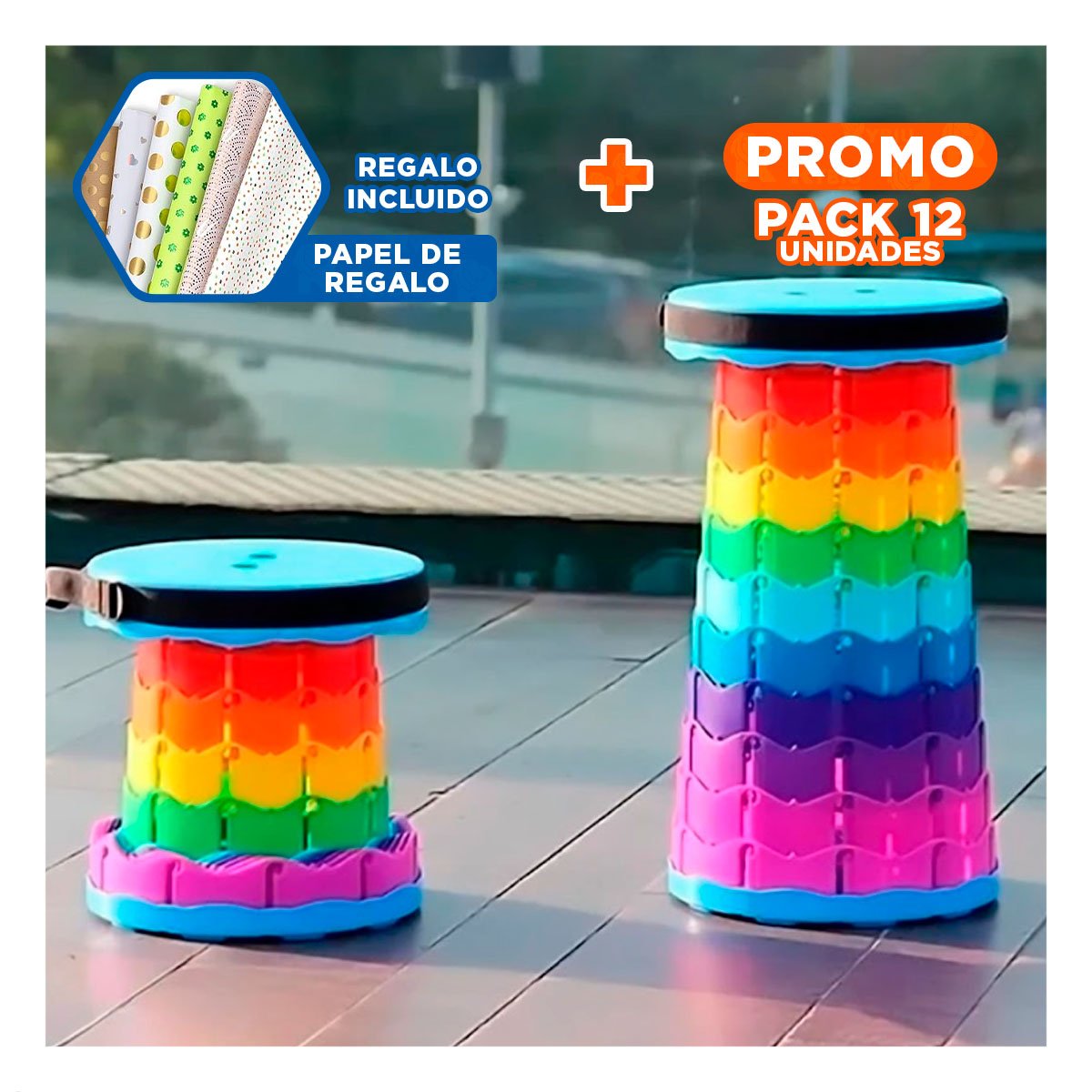 PACK12 SOPORTE PARA DESCANSO LIGERO CON ESTRUCTURA PLEGABLE Y SISTEMA DE SEGURO Y+PAPEL REGALO - 1