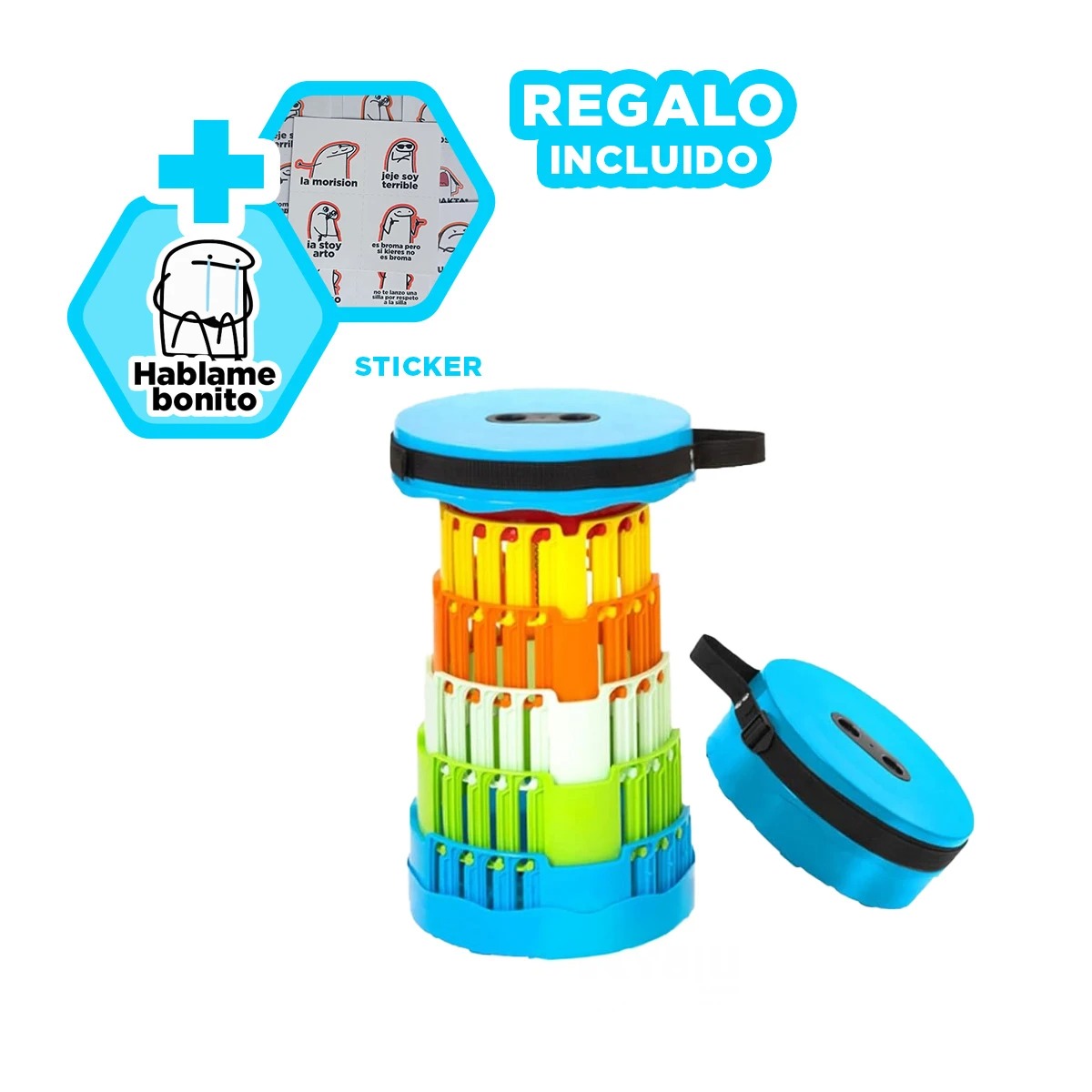 PACK3 ASIENTO COMODO EN COLOR CELESTE Y+REGALO STICKERS - 1