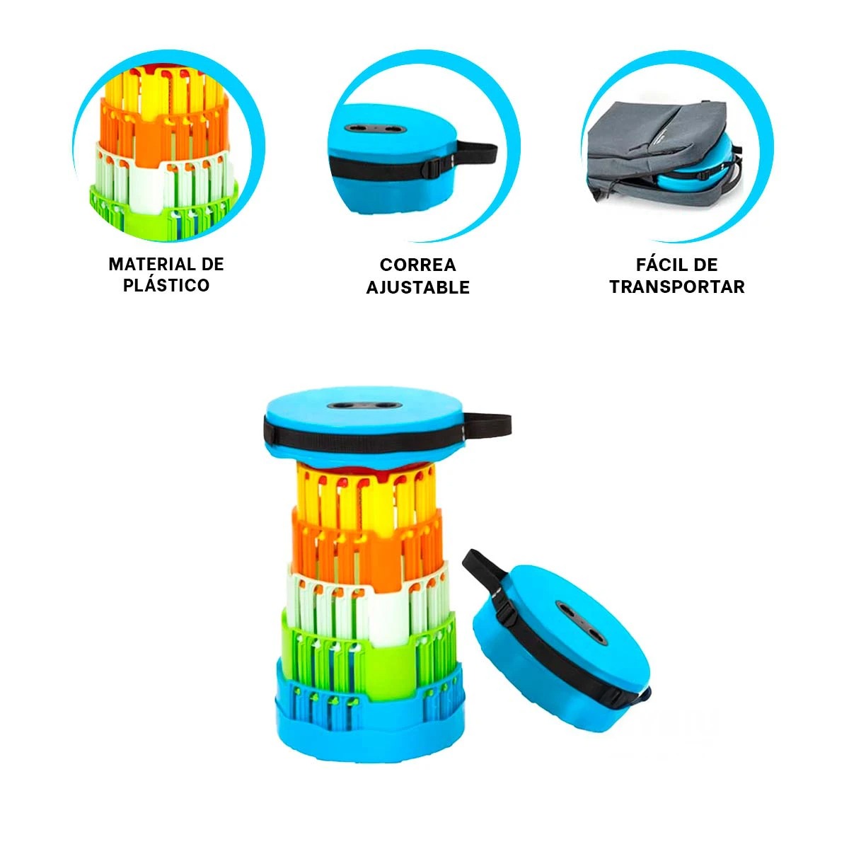 PACK3 ASIENTO COMODO EN COLOR CELESTE Y+REGALO STICKERS - 3