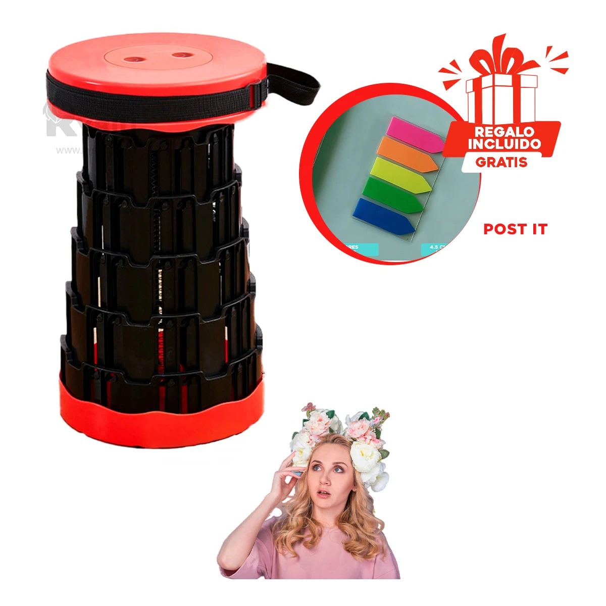 PACK4 SILLA LIGERA EN ROJO Y+BANDERITAS ADHESIVAS - 1