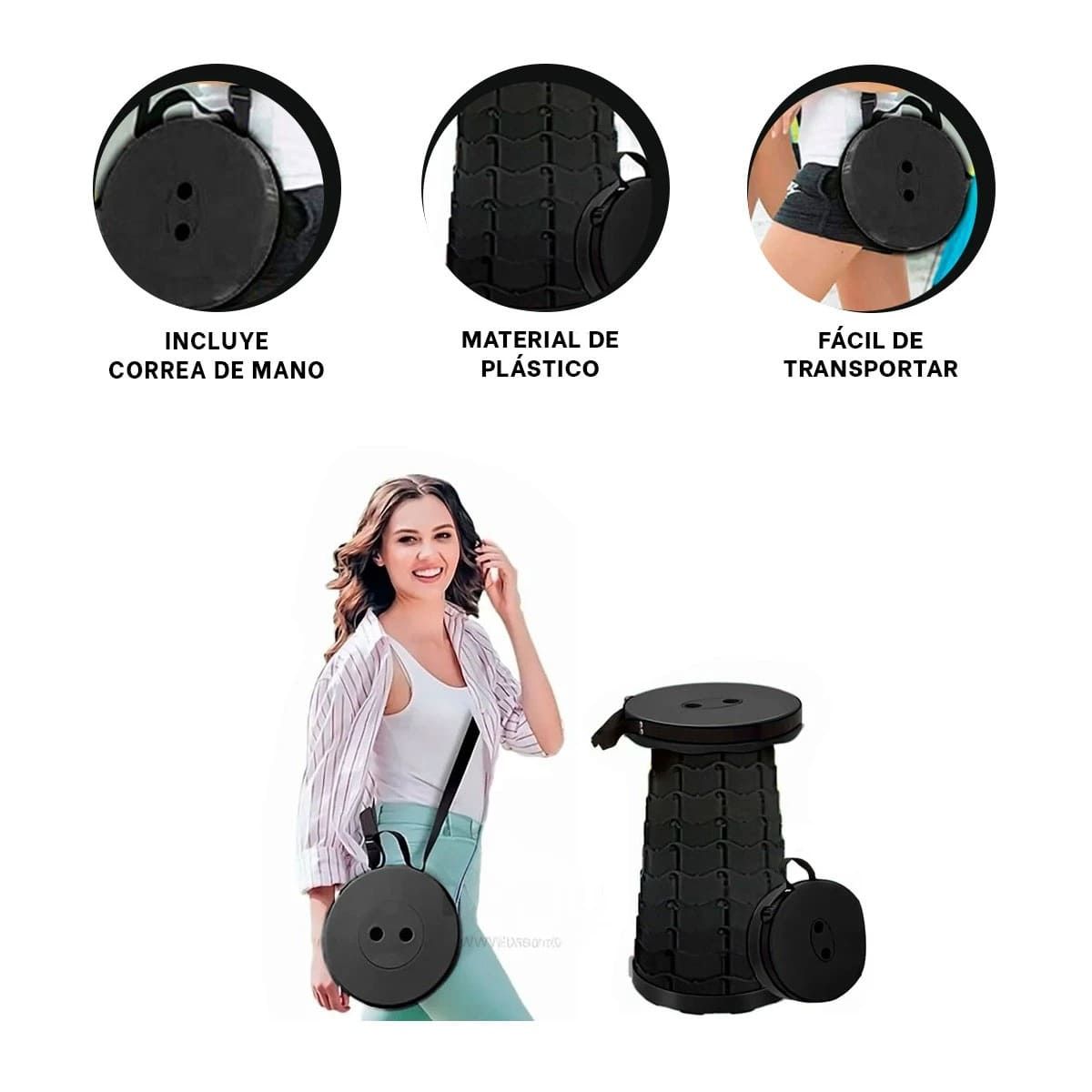 PACK2 ASIENTO ELEGANTE PARA VISITAS NEGRO Y+LIGAS DE REGALO - 3