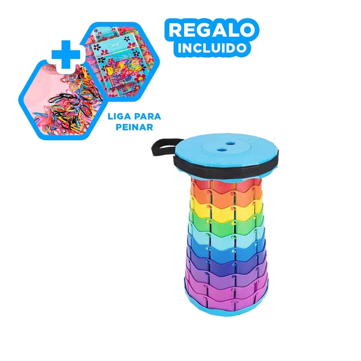 PACK6 ASIENTO ARTICULADO EN MULTICOLOR Y+LIGAS DE REGALO - 1