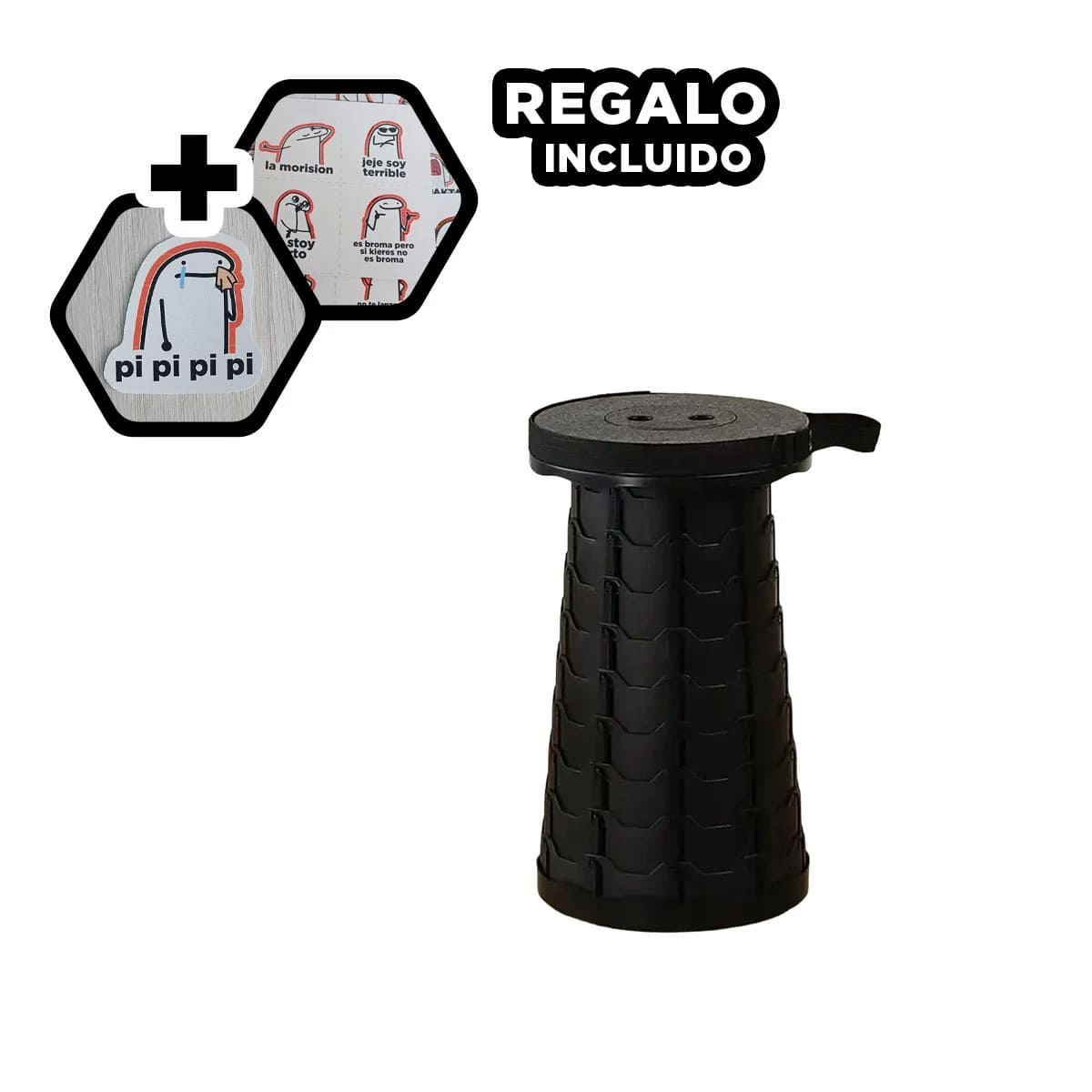 PACK5 SILLA FUNCIONAL Y PRACTICA EN NEGRO Y+REGALO STICKERS - 1