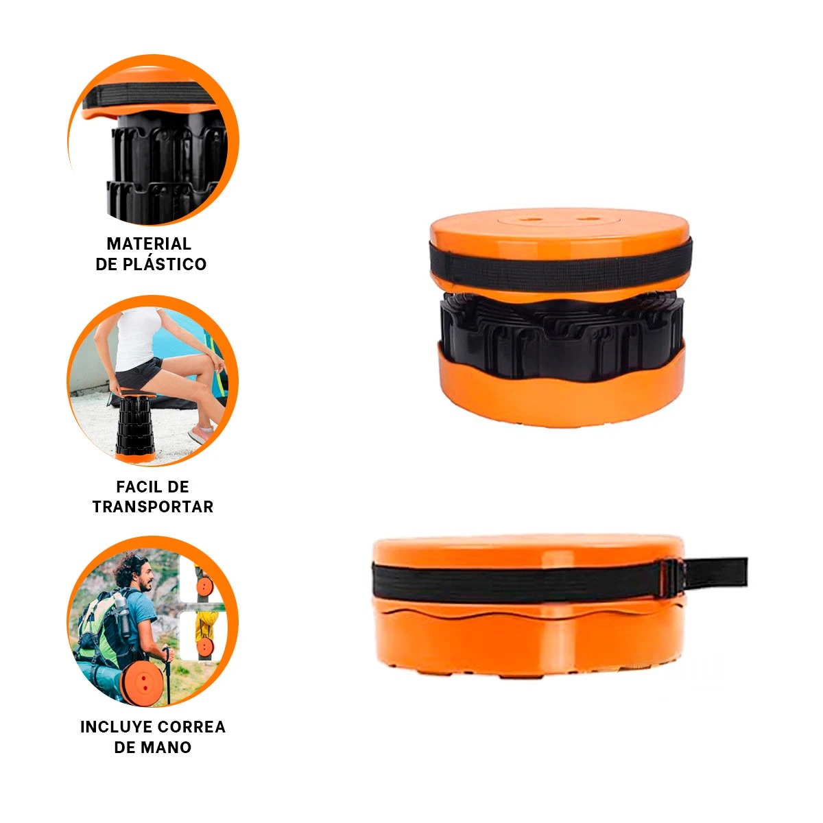 PACK6 BANCO PORTATIL CON TAPA NARANJA Y+BANDERITAS ADHESIVAS - 3