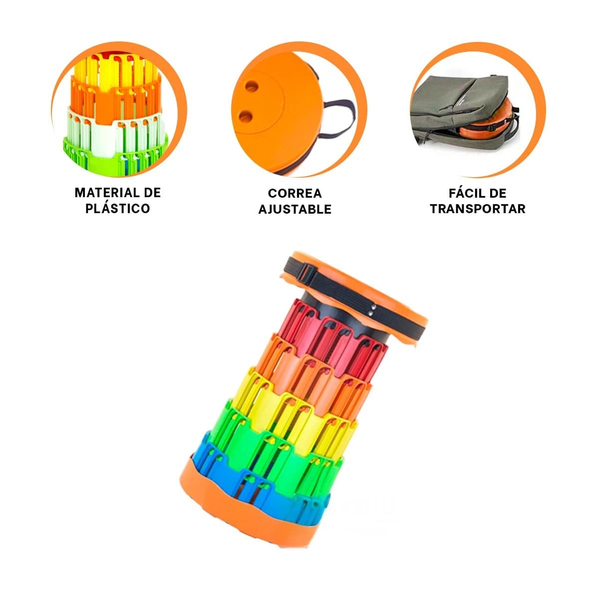 PACK9 SILLA FACIL DE TRANSPORTAR DE TAPA NARANJA - 4