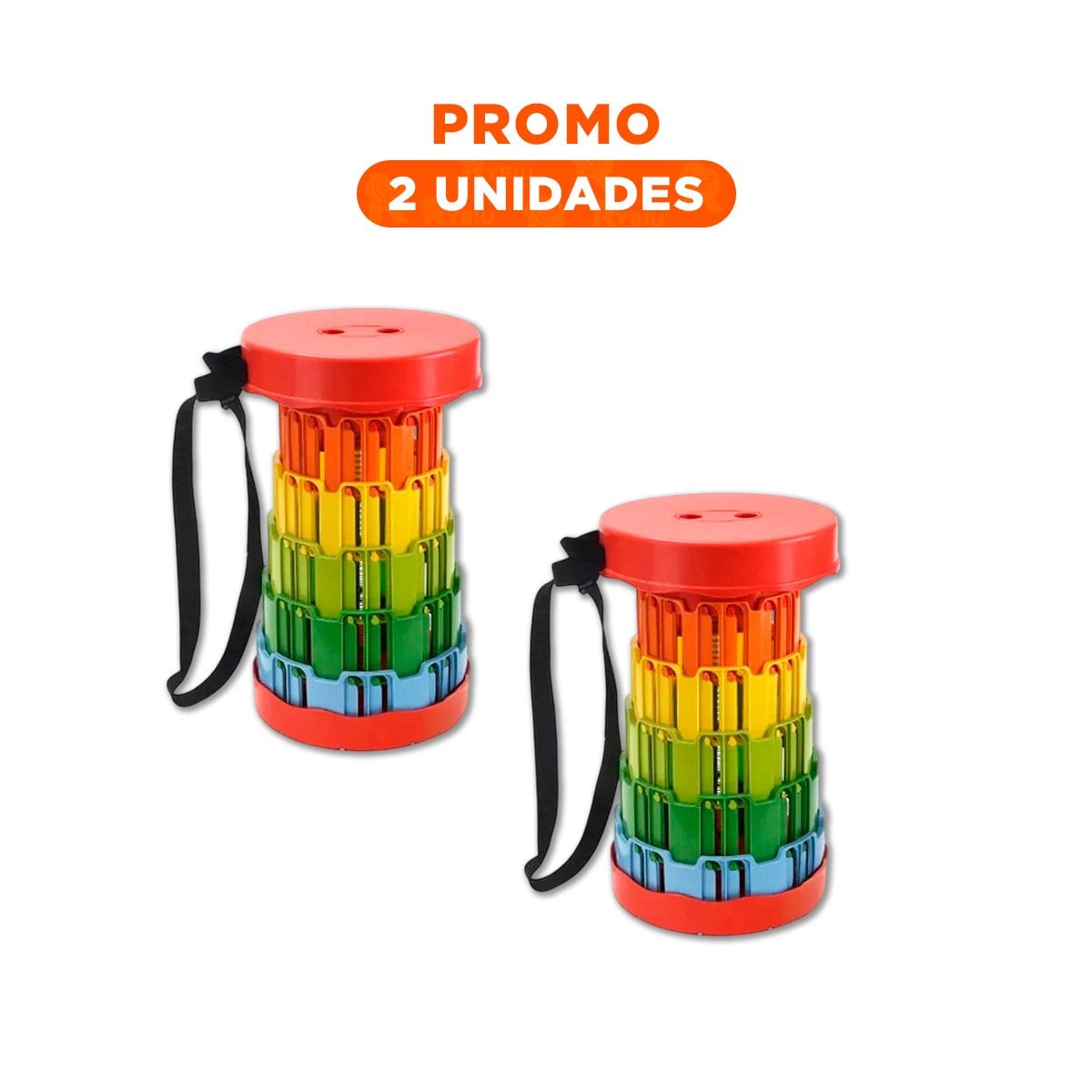 PACK2 ALTERNATIVA PLEGABLE PORTATIL CON SEGUROS PARA HOGAR CON TAPA ROJO CENTRO MULTICOLOR - 1