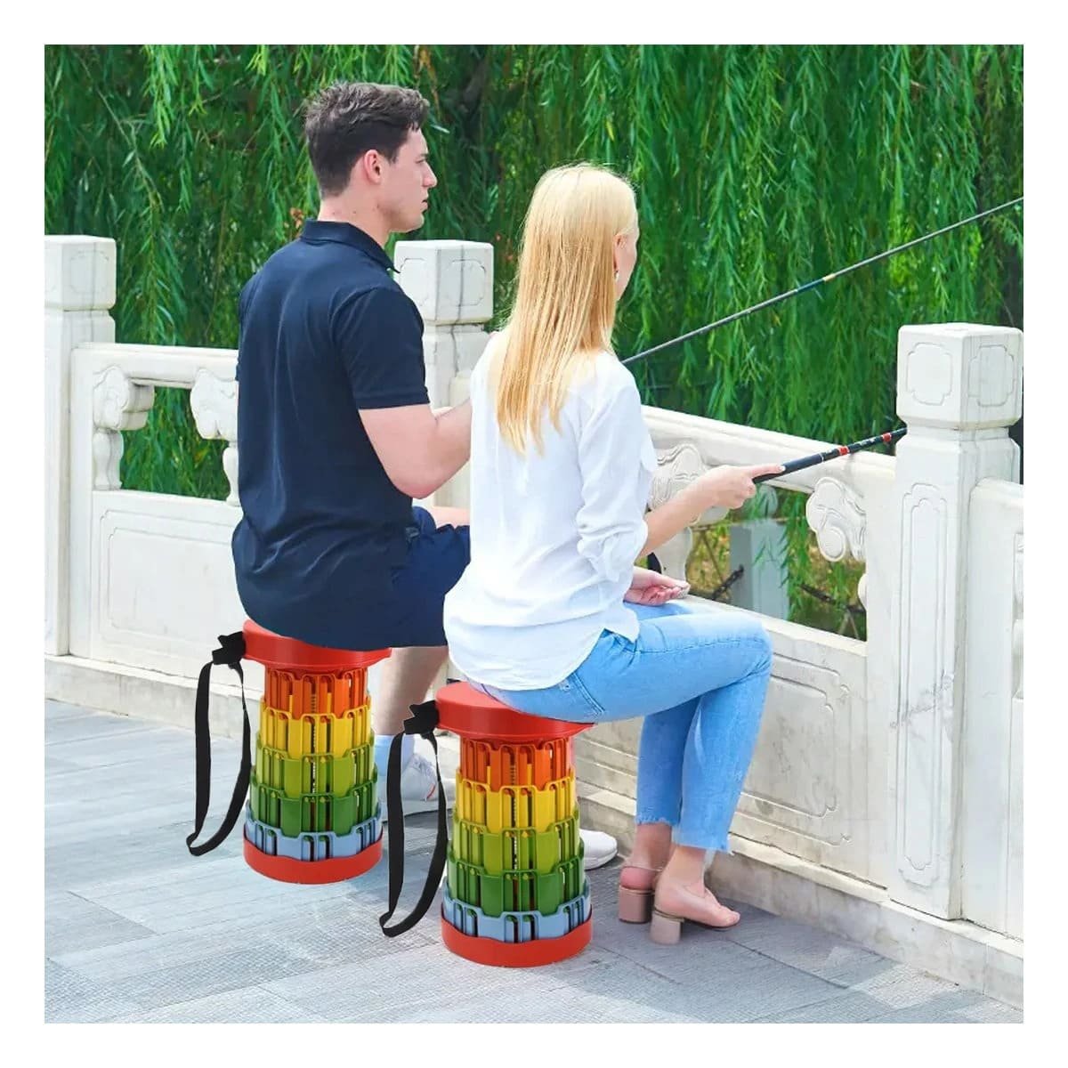 PACK2 ALTERNATIVA PLEGABLE PORTATIL CON SEGUROS PARA HOGAR CON TAPA ROJO CENTRO MULTICOLOR - 2