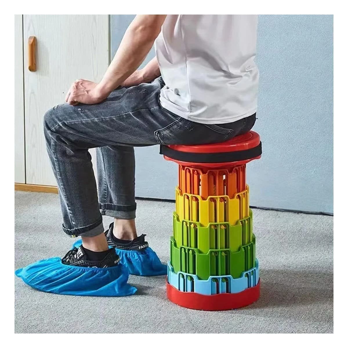 PACK2 ALTERNATIVA PLEGABLE PORTATIL CON SEGUROS PARA HOGAR CON TAPA ROJO CENTRO MULTICOLOR - 5
