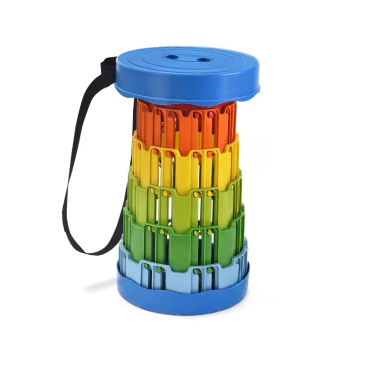 PACK2 TABURETE COMPACTO CON BASE SEGURA PARA HOGAR TAPA AZUL MULTICOLOR Y+REGALO STICKER - 2