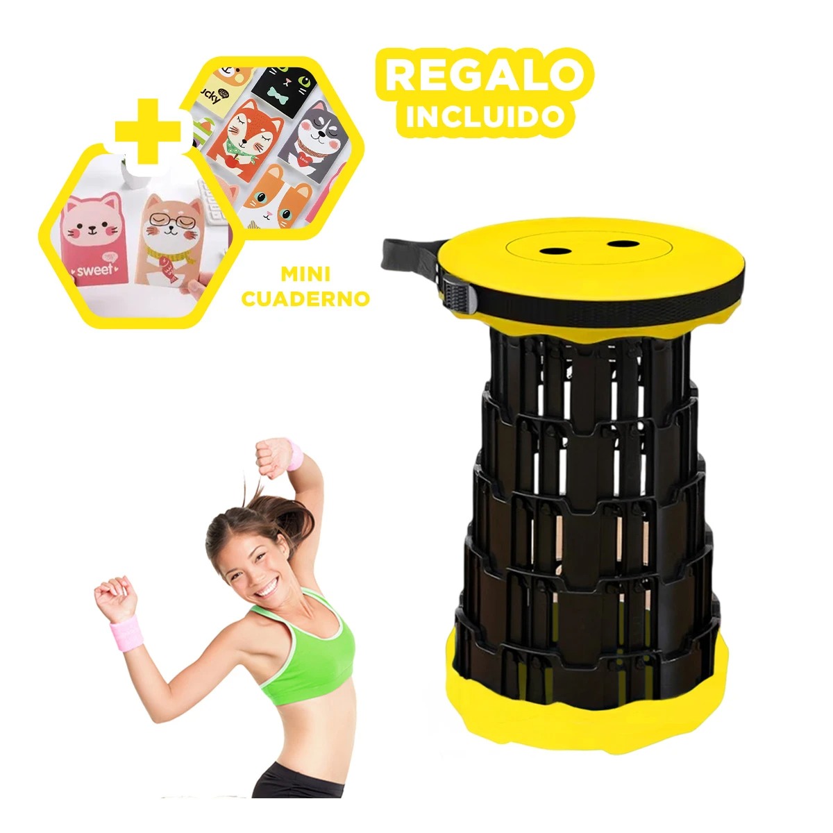PACK3 ASIENTO REFORZADO EN AMARILLO Y+REGALO AGENDITA - 1