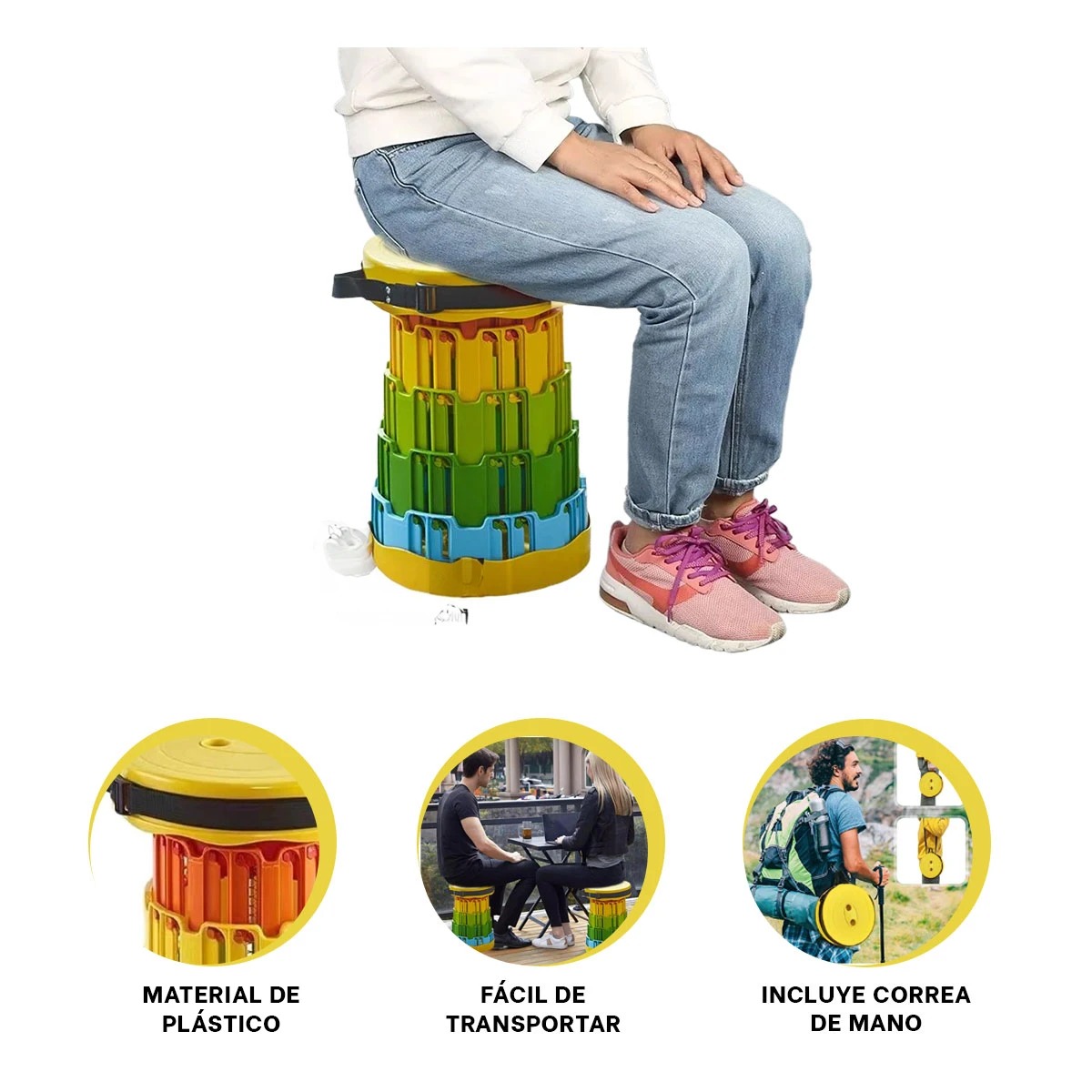 PACK2 SILLA EXTENDIBLE EN AMARILLO Y+BANDERITAS ADHESIVAS - 3