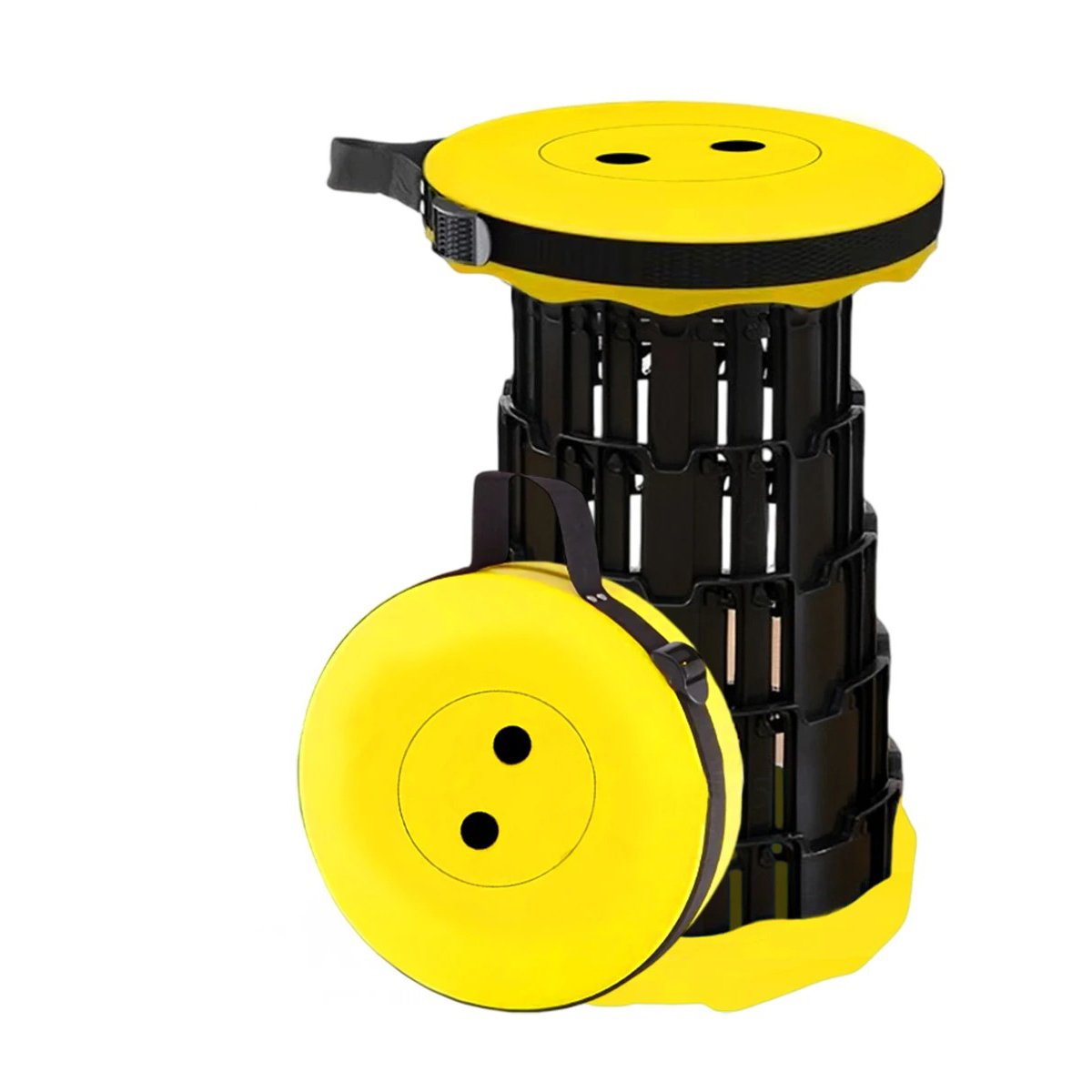 PACK6 SILLON PORTATIL CON DOBLE SEGURO PARA HOGAR TAPA AMARILLO CENTRO NEGRO Y+REGALO STICKER - 2