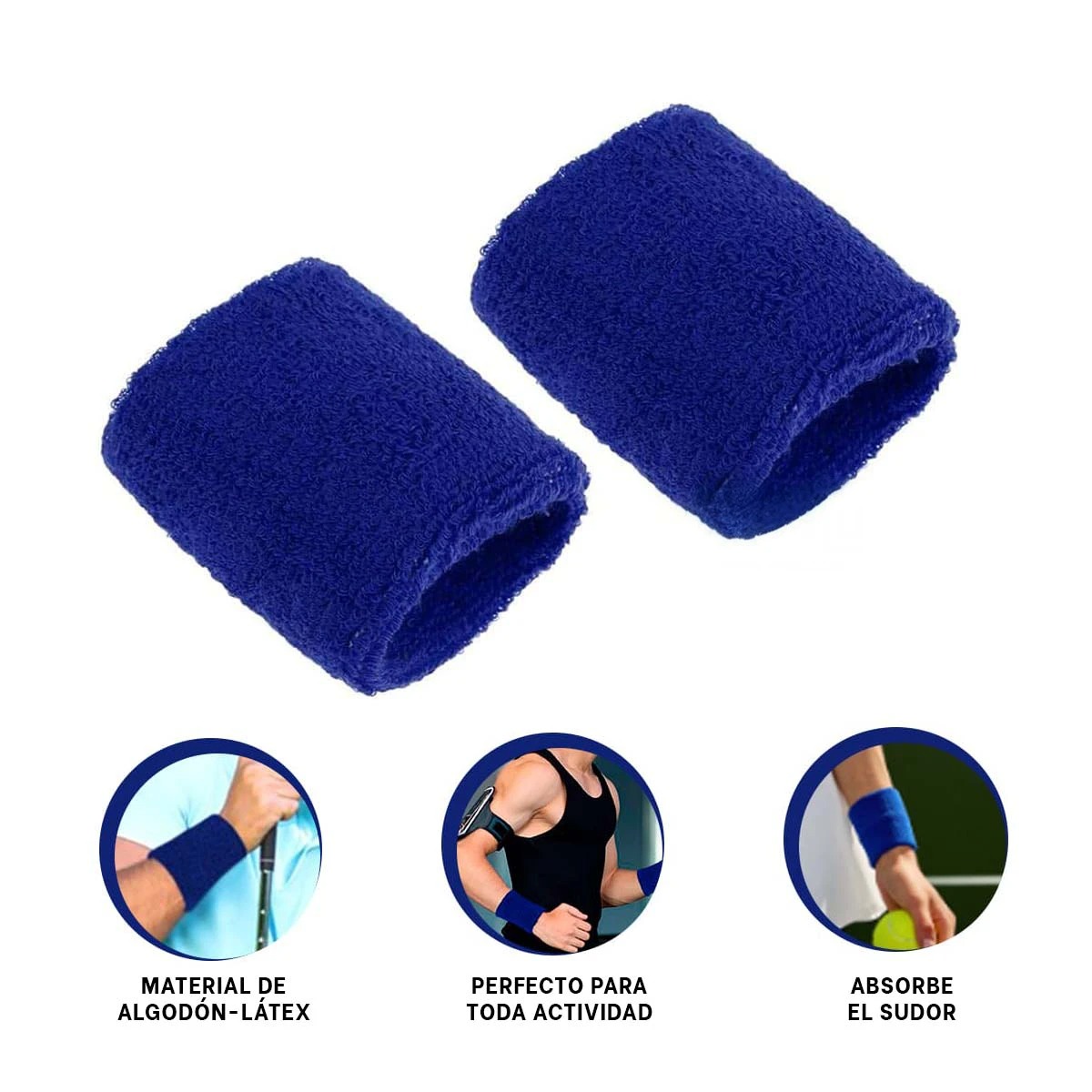 PULSERAS PARA TENIS ANTISUDOR AZUL Y+GIFT STICKERS - 3