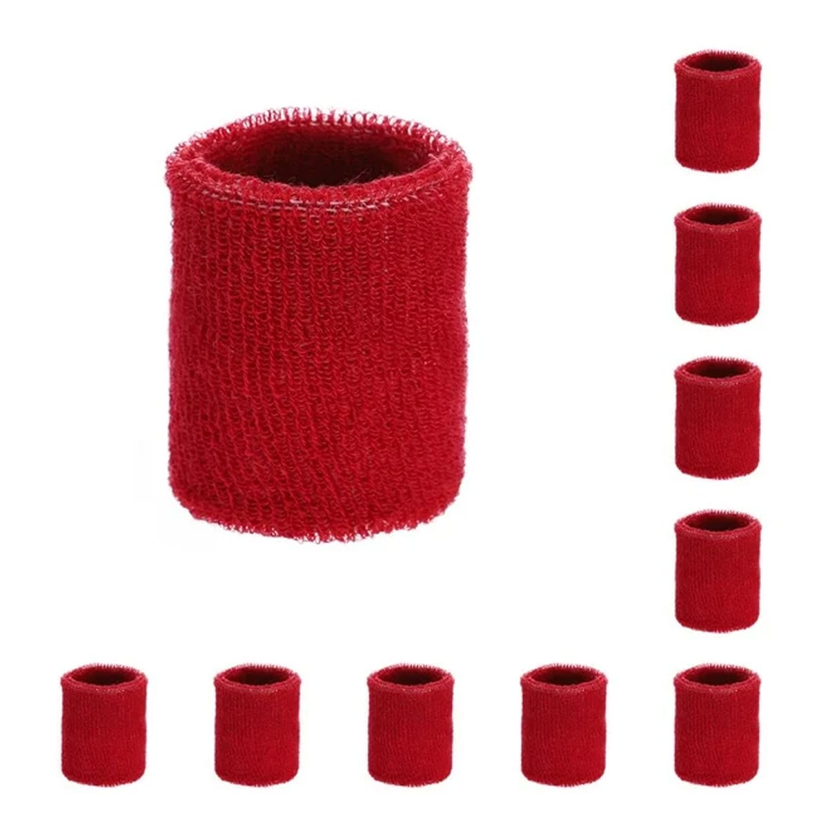 PACK2 MUÑEQUERAS GRUESAS TENIS ROJO Y+BANDERITAS ADHESIVAS - 2