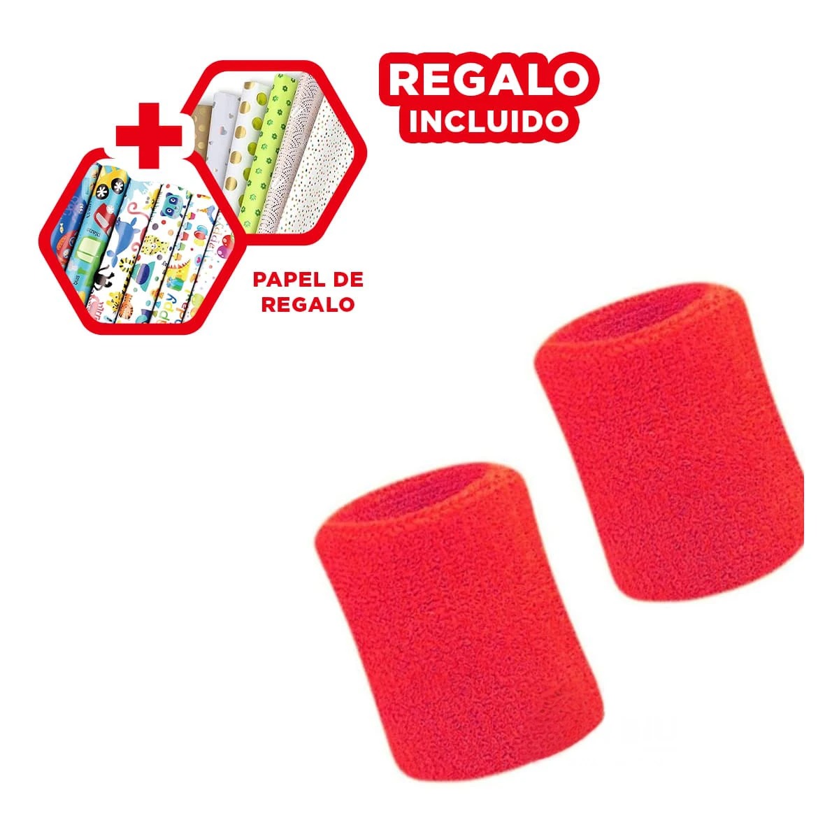 MUÑEQUERAS GRUESAS PARA TENIS ROJO Y+PAPEL DE REGALO - 1
