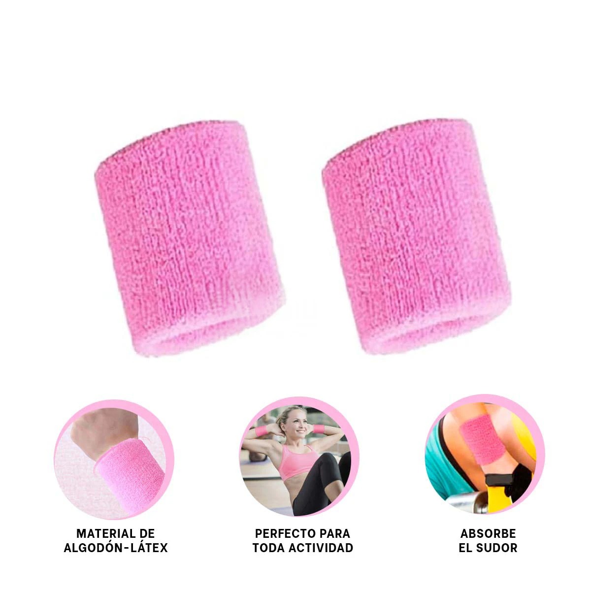 PULSERAS PARA TENIS ANTISUDOR ROSADO Y+GIFT STICKERS - 3