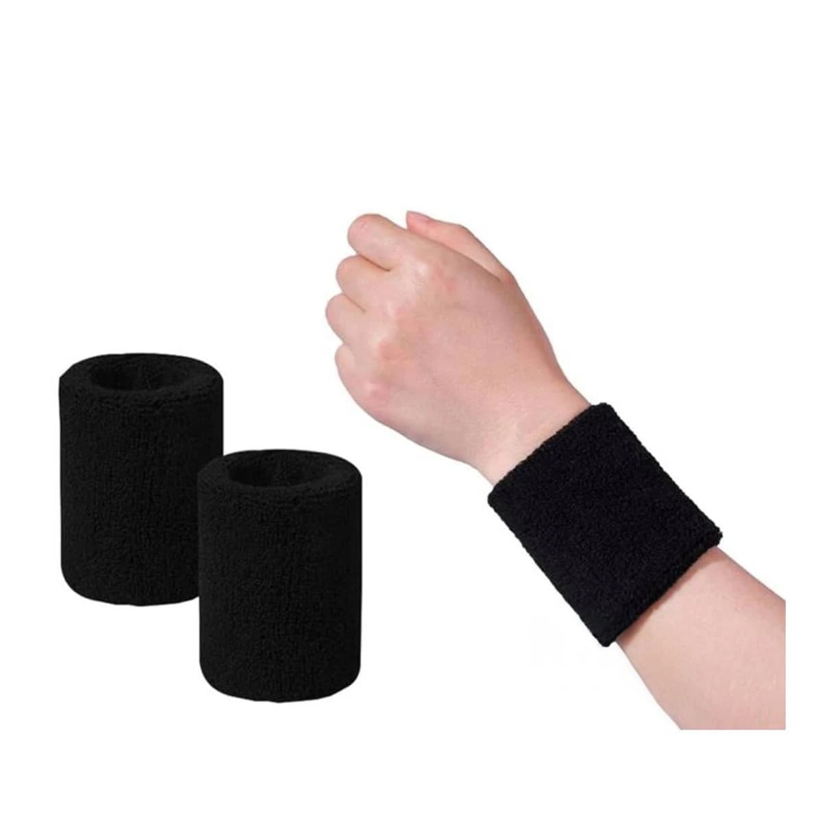 MUÑEQUERAS GRUESAS PARA TENIS NEGRO Y+PAPEL DE REGALO - 2