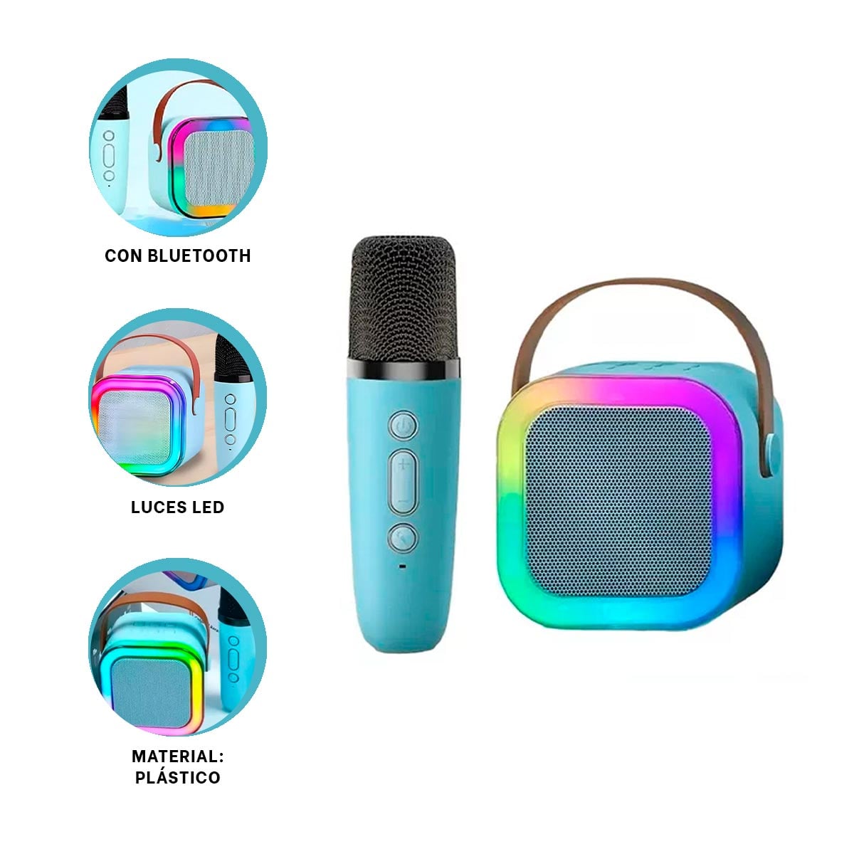 PACK6 PARLANTE CON MICRO WIRELESS CELESTE Y+REGALO AGENDITA - 3
