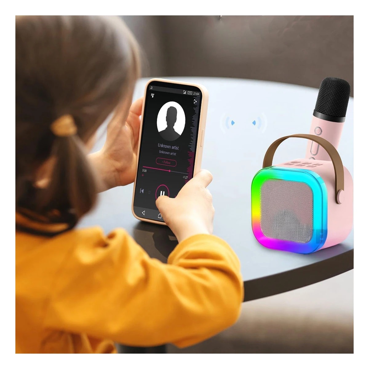 PACK2 PARLANTE CON MICRO WIRELESS EN ROSA Y+REGALO AGENDITA - 1