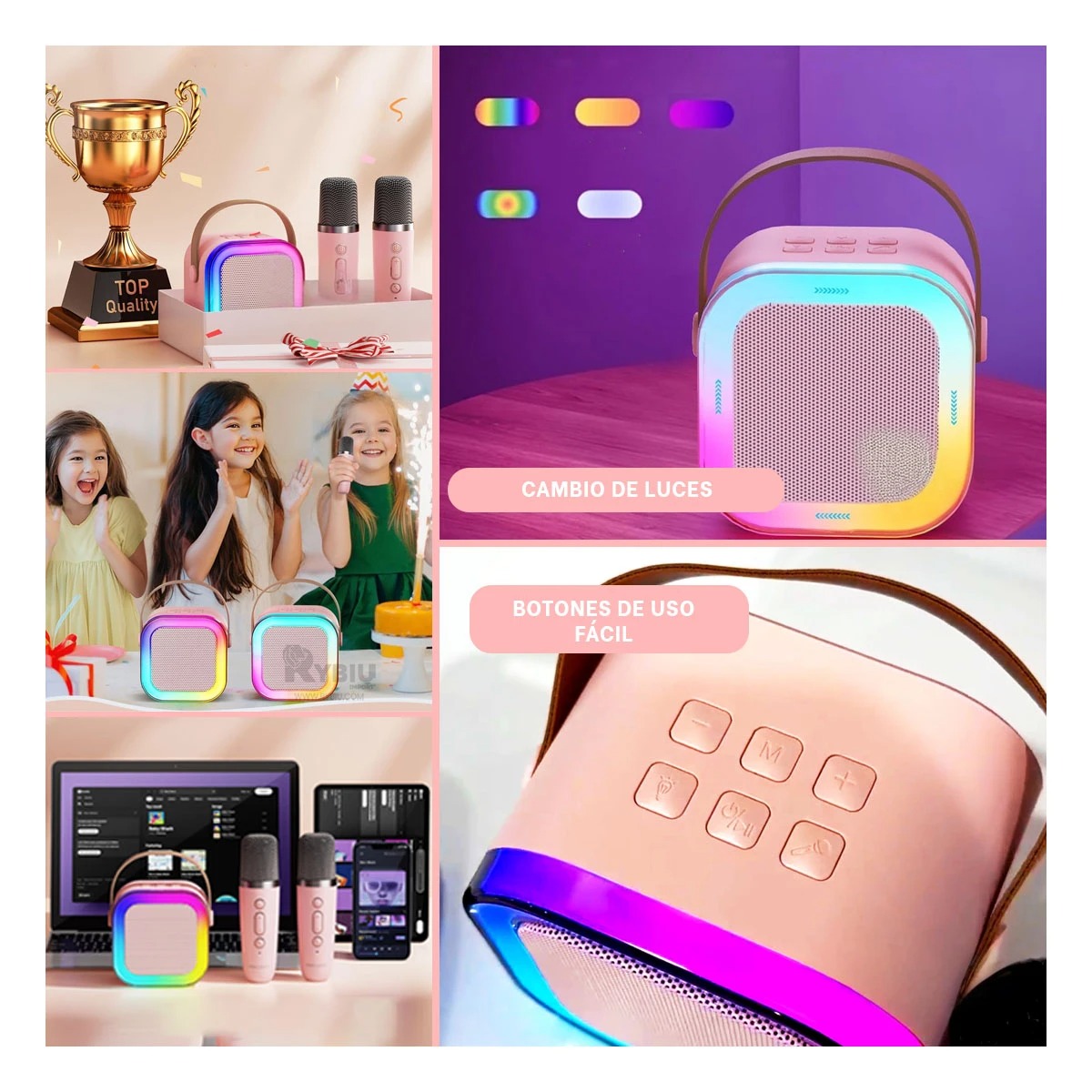PACK2 PARLANTE CON MICRO WIRELESS EN ROSA Y+REGALO AGENDITA - 3