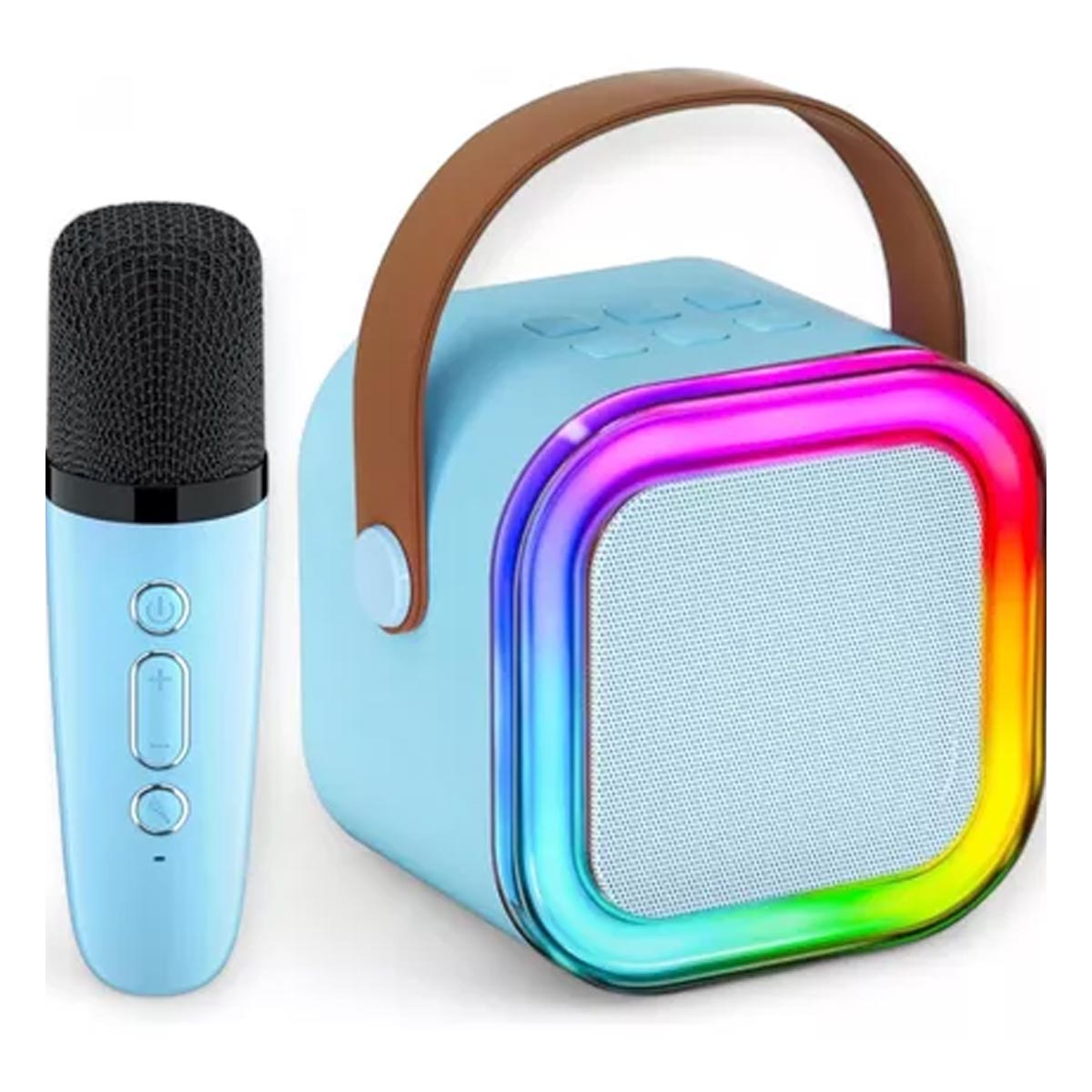 PACK4 ALTAVOZ CON LUCES LED EN CELESTE Y+LIGAS DE REGALO - 2