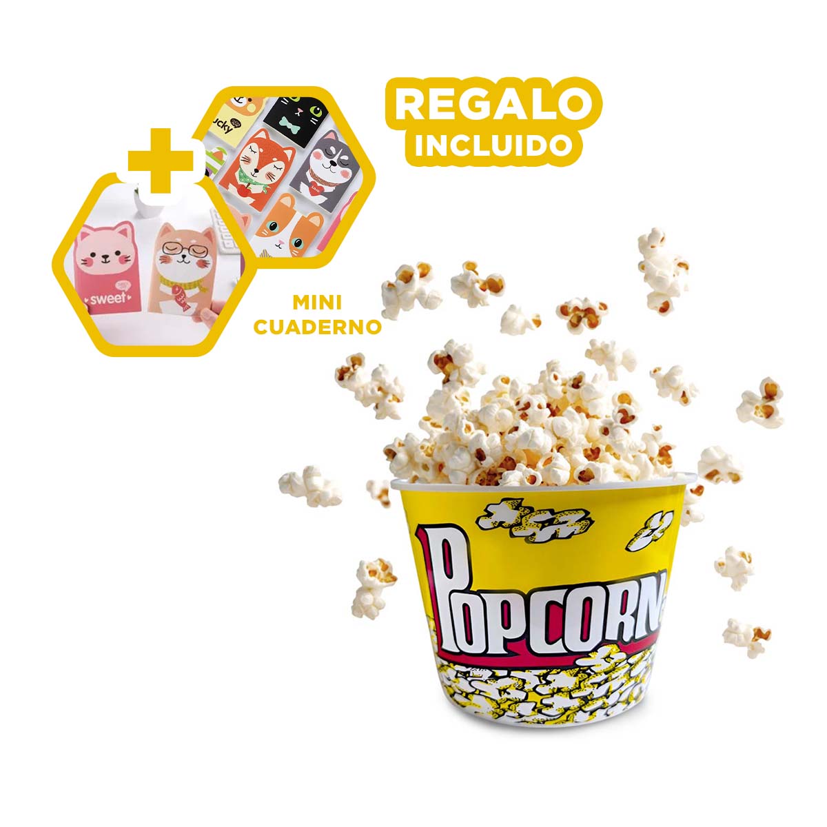 PACK12 BALDE 16X11.6X12CM EN AMARILLO Y+REGALO AGENDITA - 1