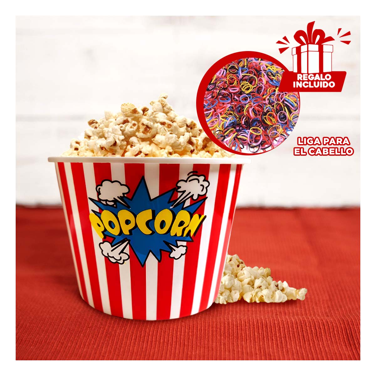 PACK4 CUBO DE 16X11.6X12CM ROJO Y+LIGAS DE REGALO - 1
