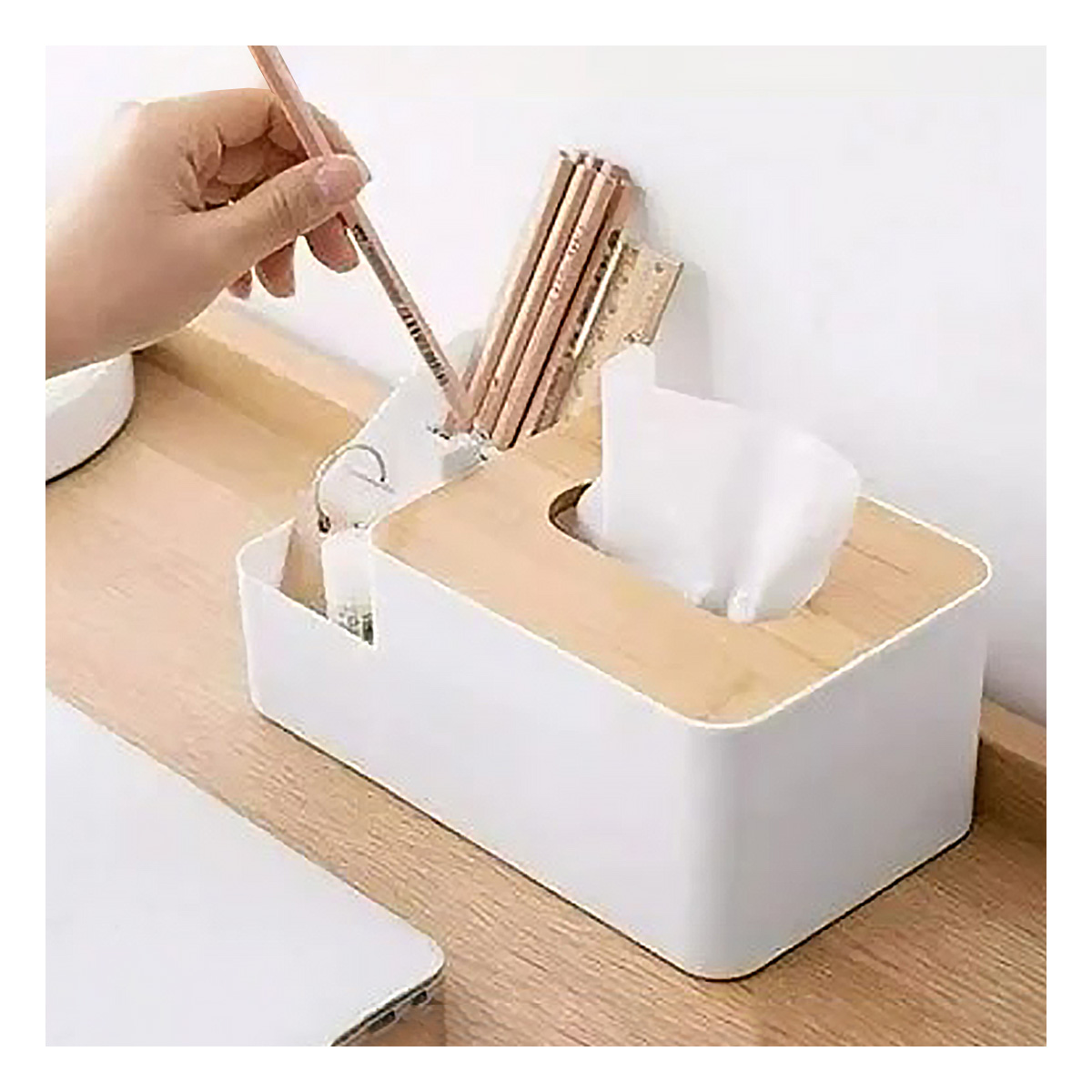 PACK2 CAJA DE SERVILLETAS PARA MESA BLANCO Y+LIGAS DE REGALO - 4
