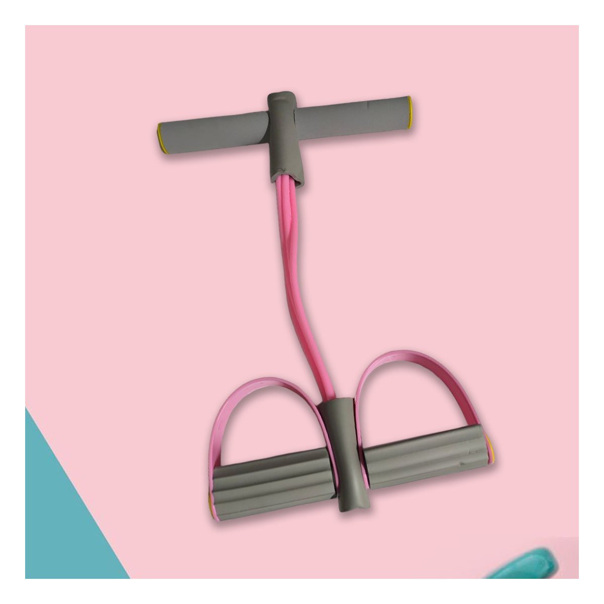 PACK2 LIGA TENSOR DE PEDAL ROSADO CLARO Y PLOMO LIGERA Y DURADERA PARA FITNESS Y+REGALO STICKER - 3