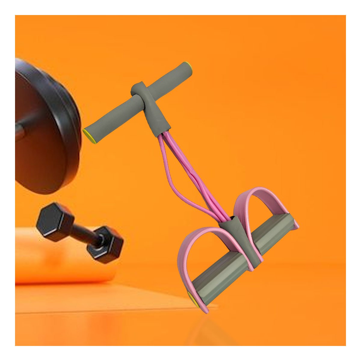 PACK2 LIGA TENSOR DE PEDAL ROSADO CLARO Y PLOMO LIGERA Y DURADERA PARA FITNESS Y+REGALO STICKER - 5