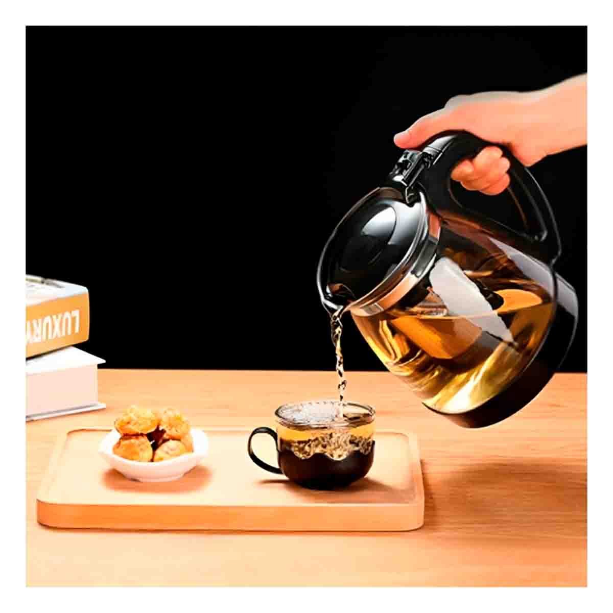 JARRA TRANSPARENTE DE 1000ML CON 4 TAZAS DE 150ML BASE ONDEADO NEGRO PARA HOGAR Y+POST IT - 2