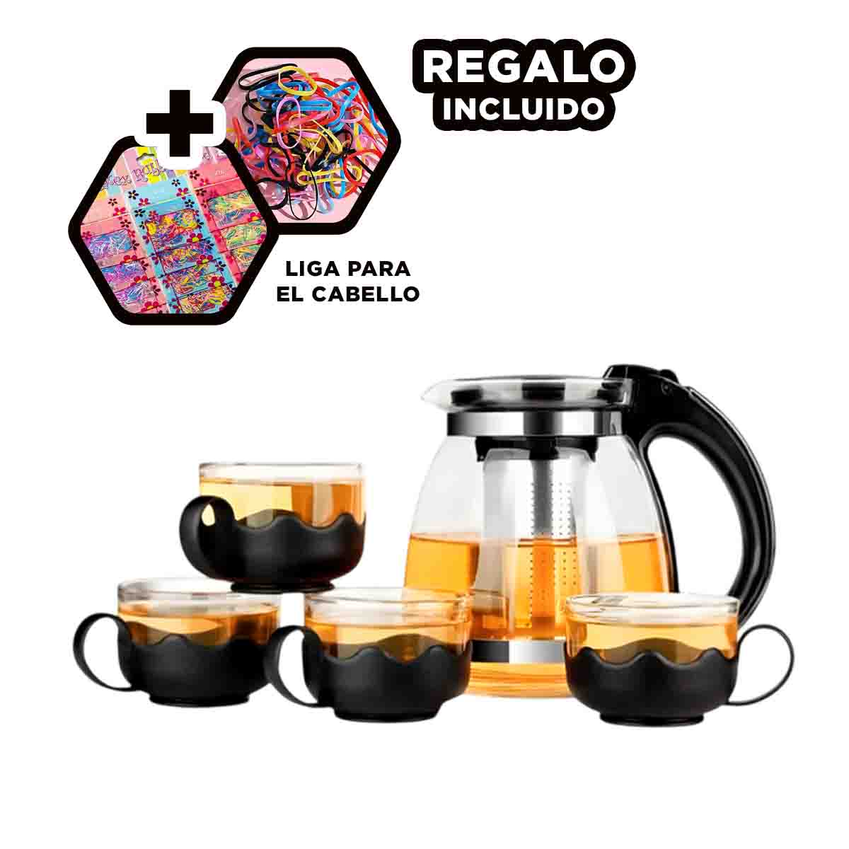 PACK12 HERVIDOR DE VIDRIO MODERNO 1000ML Y+LIGAS DE REGALO - 1