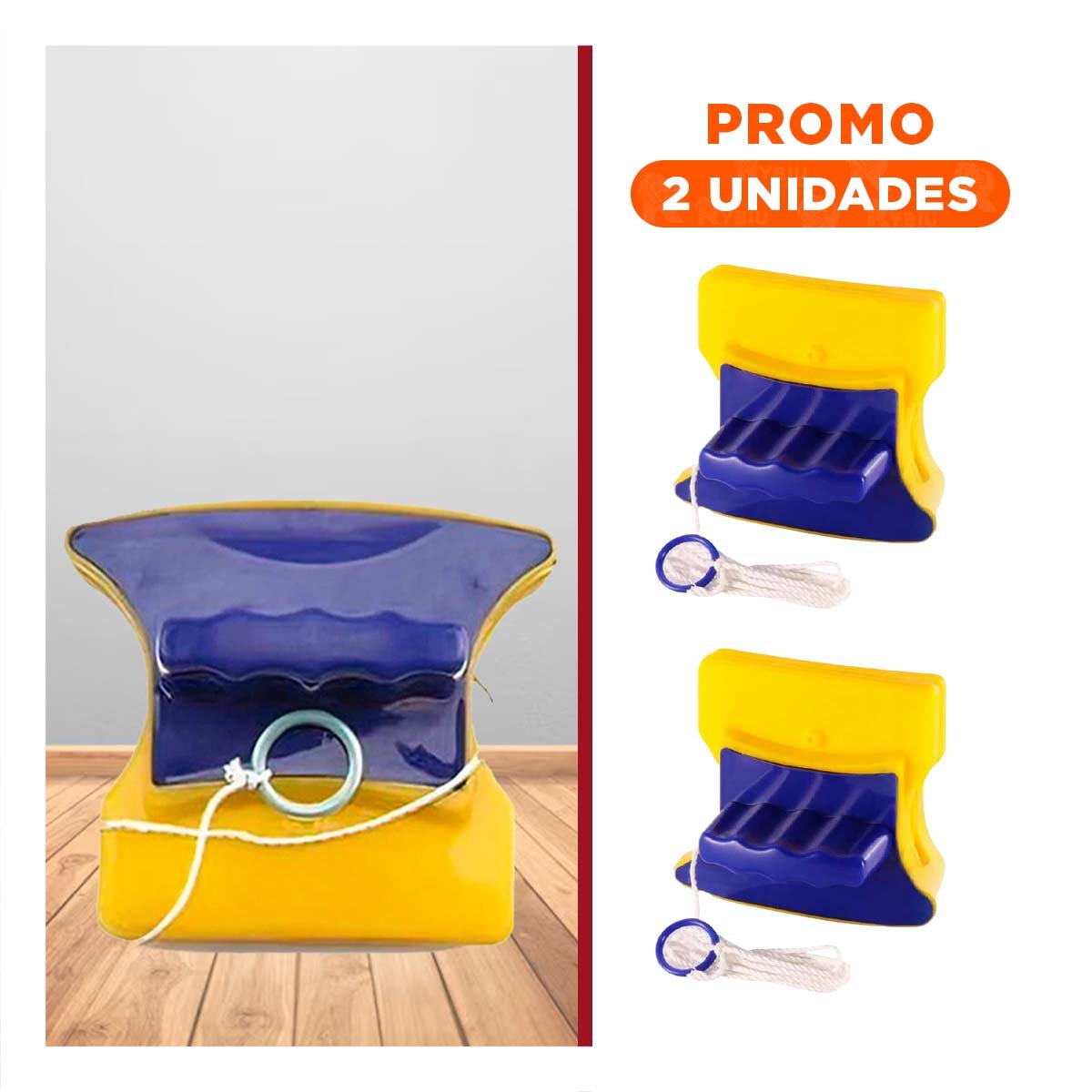 PACK2 OBJETO VIDRIOS MAGNETICO CUADRADO AZUL AMARILLO PARA HOGAR - 1