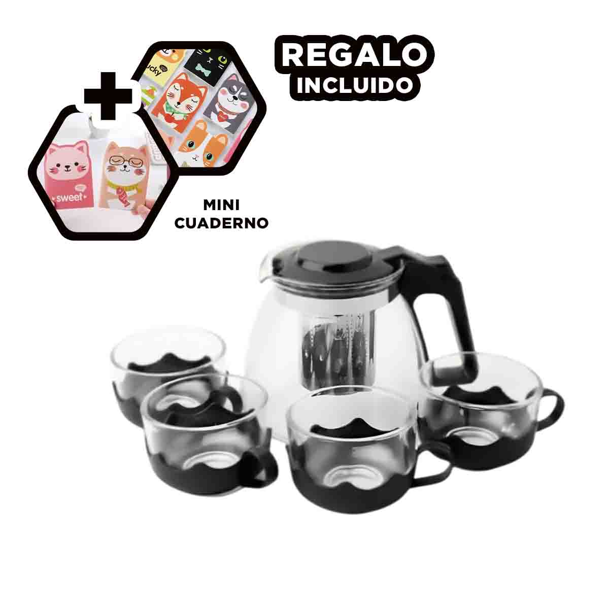 TETERA RESISTENTE CON FILTRO DE 1000ML Y+REGALO AGENDITA - 1