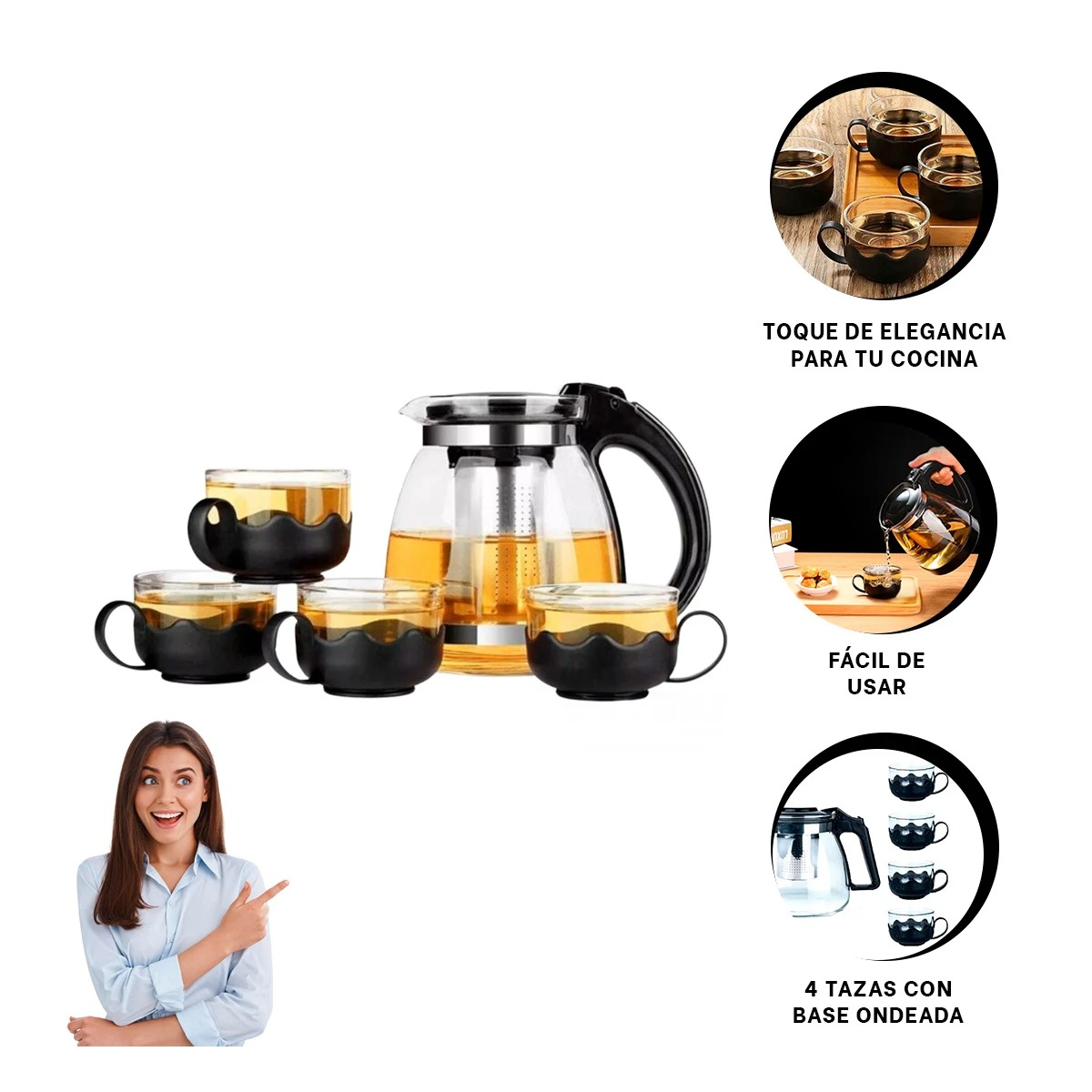 TETERA RESISTENTE CON FILTRO DE 1000ML Y+REGALO AGENDITA - 3