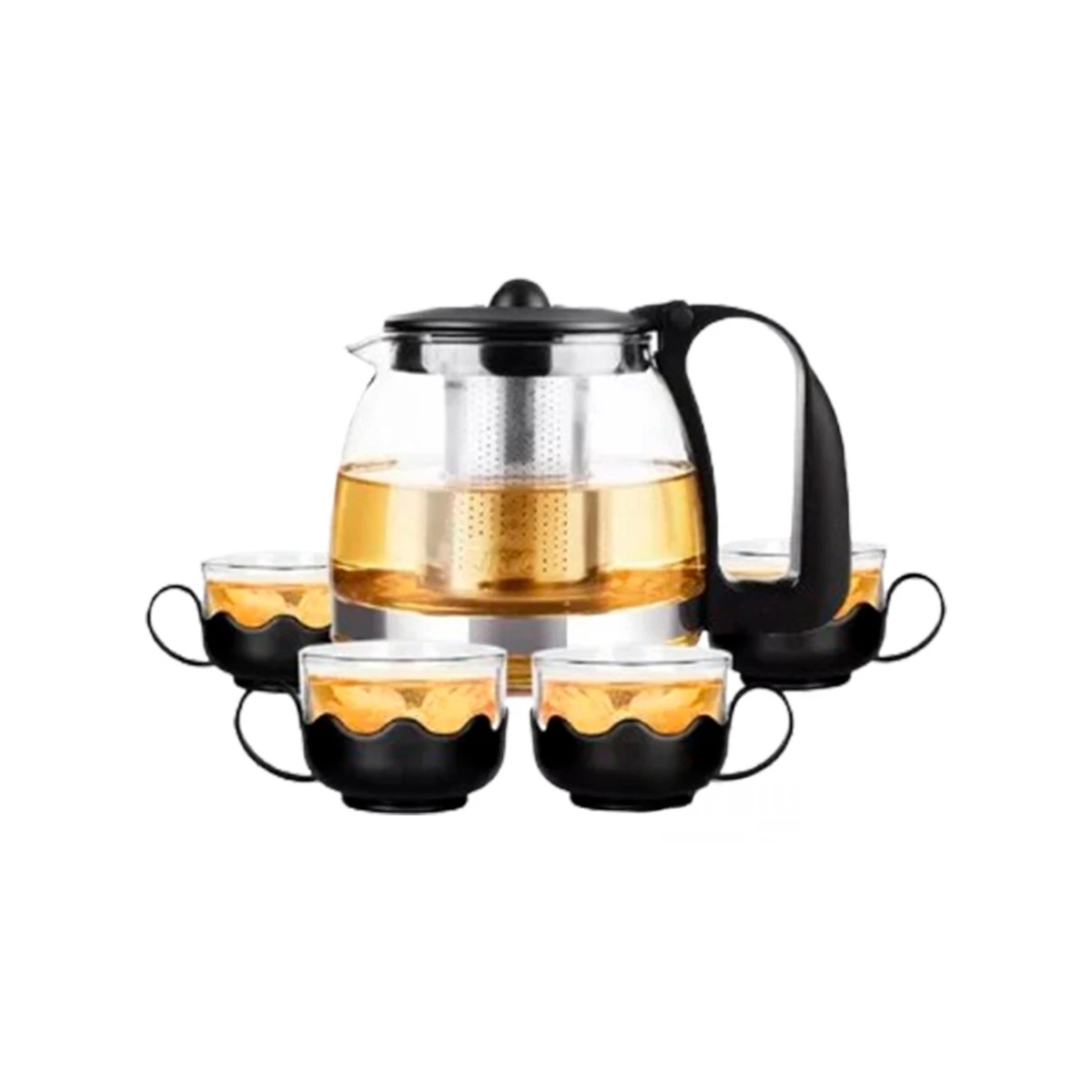PACK6 TETERA DE VIDRIO NEGRO 1000ML Y+REGALO AGENDITA - 2