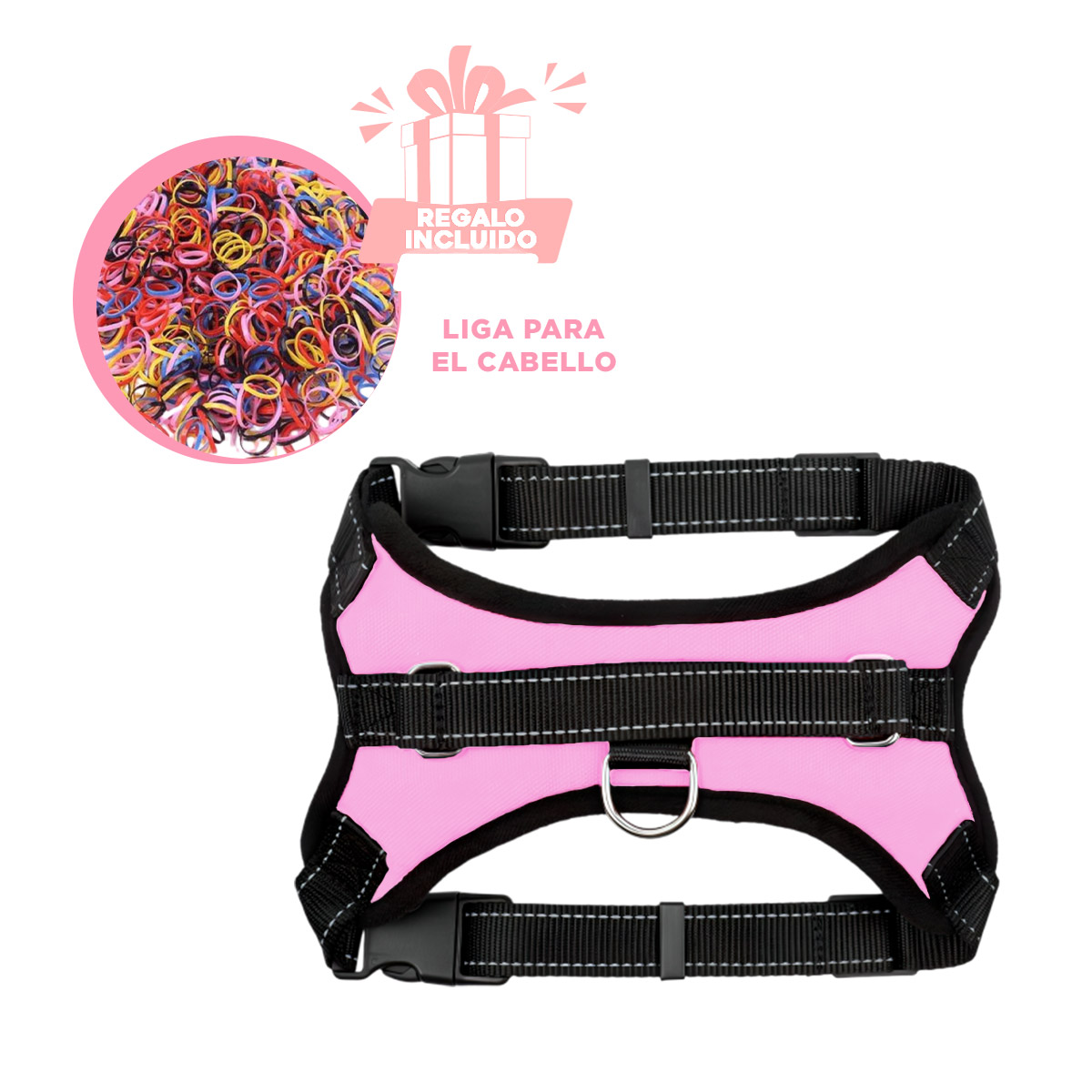 PACK12 PECHERA DE PET PARA PASEO EN S ROSA Y+LIGAS DE REGALO - 1