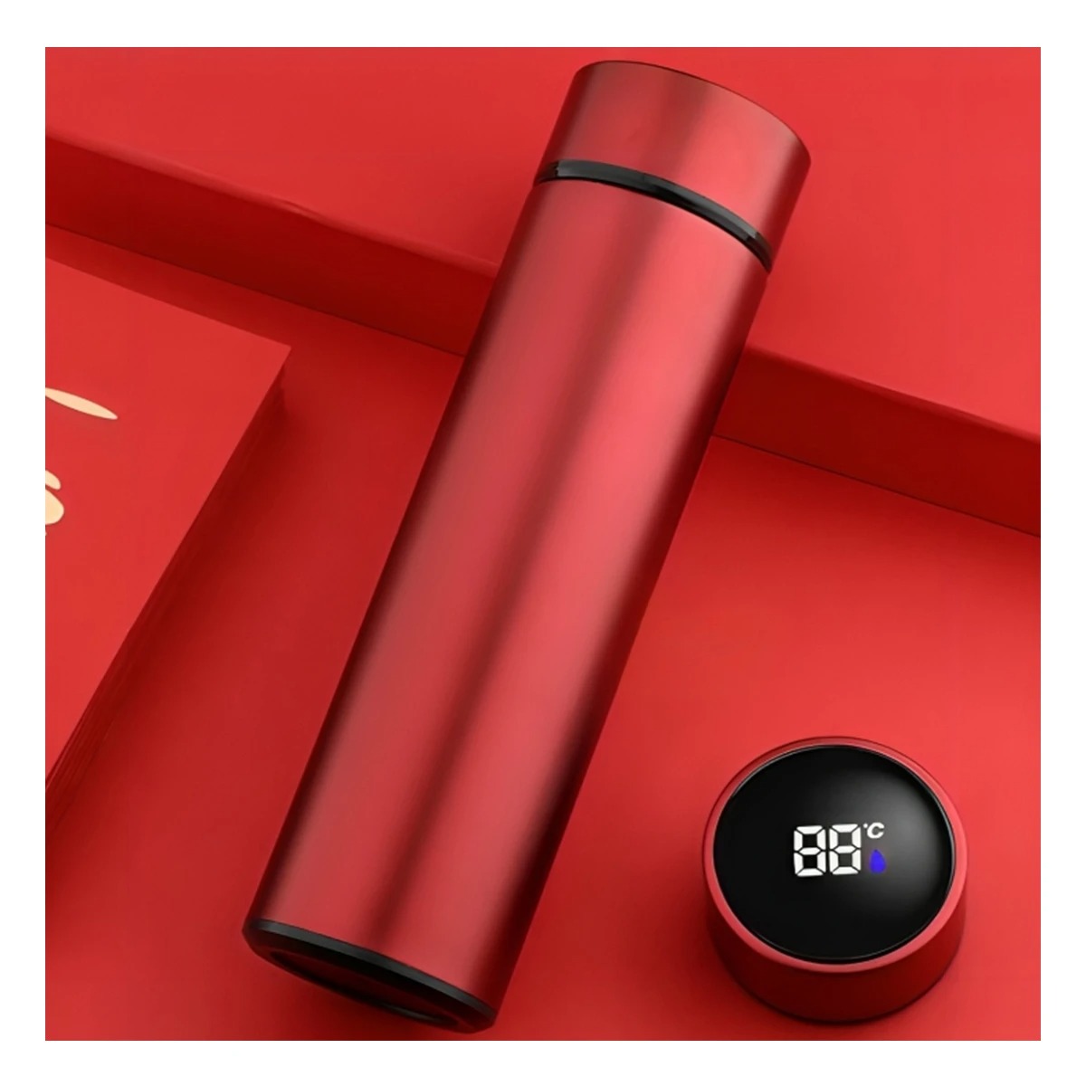 PACK4 BOTELLA DE ACERO Y PORTATIL EN ROJO Y+LIGAS DE REGALO - 4