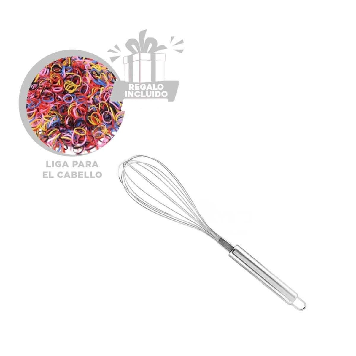 PACK6 BATIDORA INOXIDABLE EN PLATEADO Y+LIGAS DE REGALO - 1