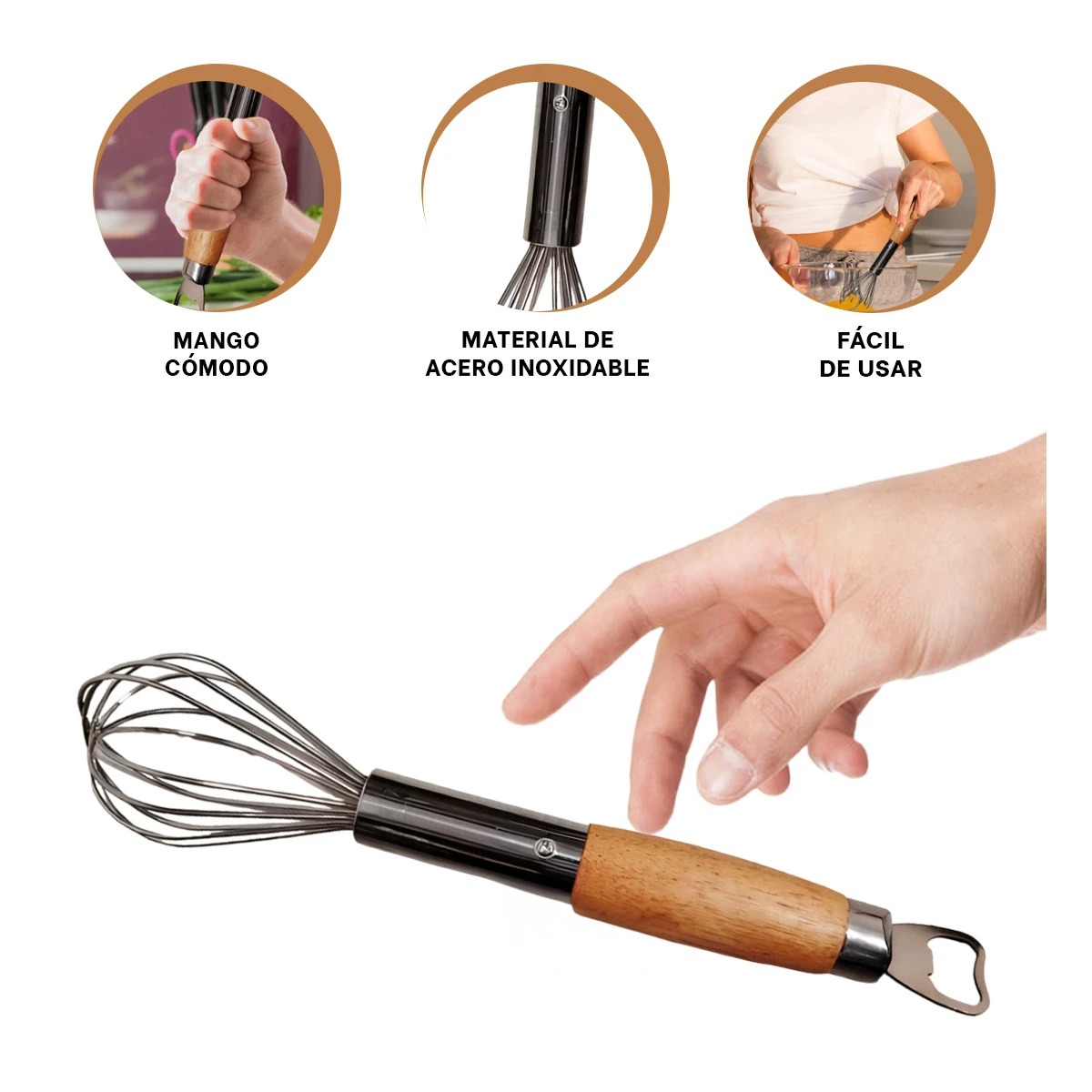PACK4 UTENSILIO PARA BATIR PLATEADO Y+BANDERITAS ADHESIVAS - 3