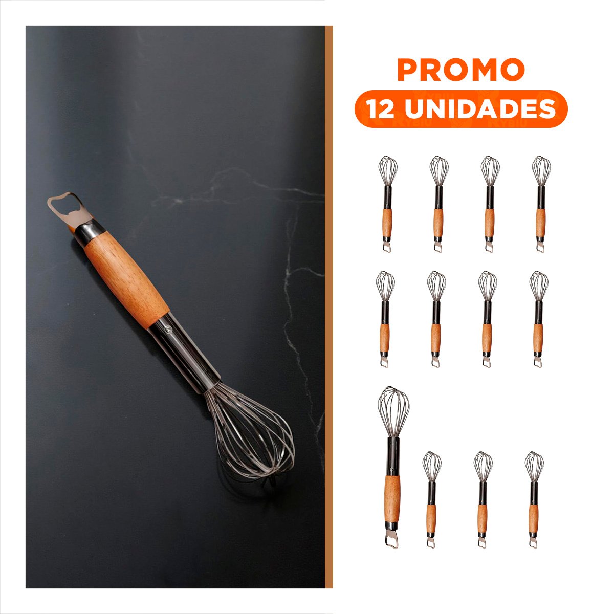 PACK12 MEZCLADOR PRÁCTICO DE ACERO INOXIDABLE CON DOBLE FUNCION Y+REGALO STICKER - 1