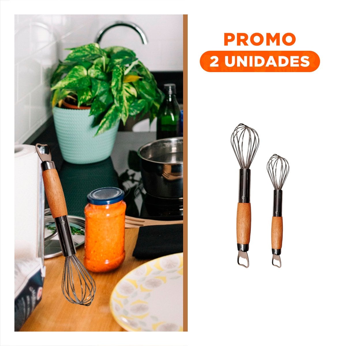 PACK2 HERRAMIENTA PRÁCTICA DE COCINA CON ABRIDOR INCORPORADO Y DISEÑO ELEGANTE - 1