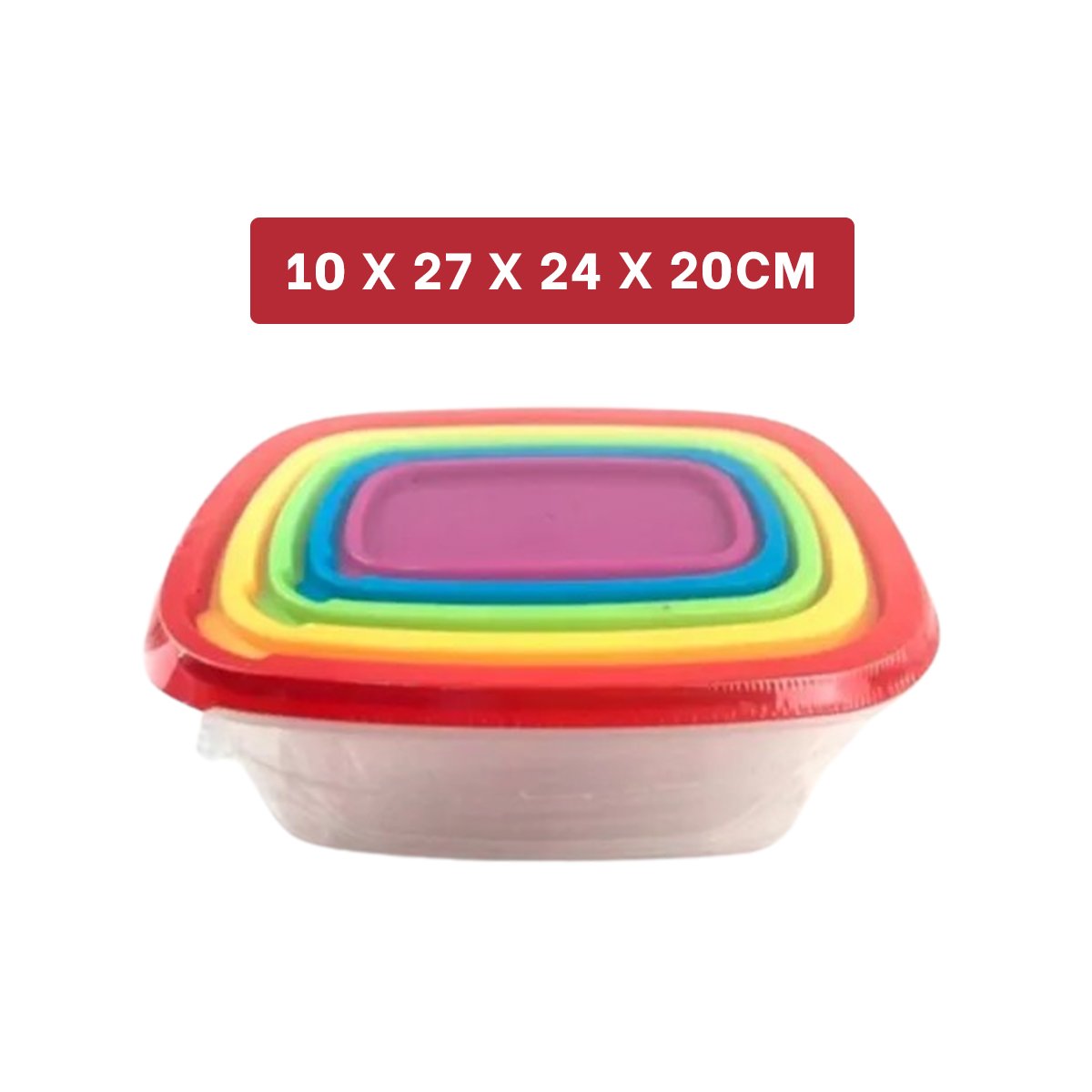 PACK6 ENVASE RECTANGULAR 5 PIEZAS MULTICOLOR PARA REFRIGERACION Y+PAPEL REGALO - 4