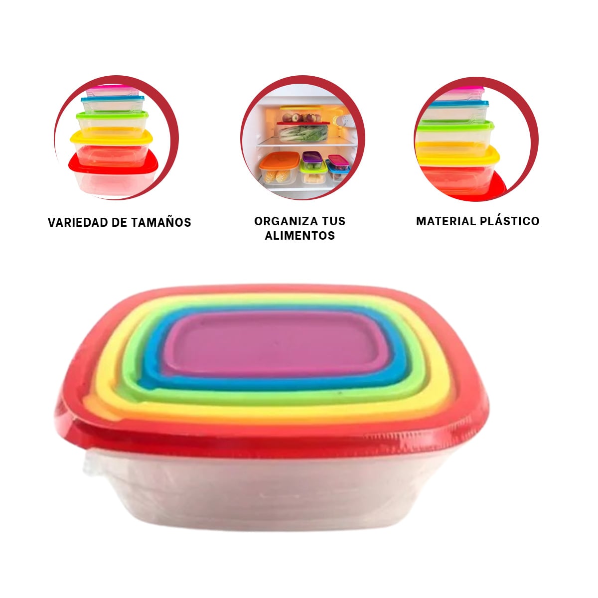 TAPER PRACTICO PARA ALIMENTOS 5PZS Y+REGALO AGENDITA - 3
