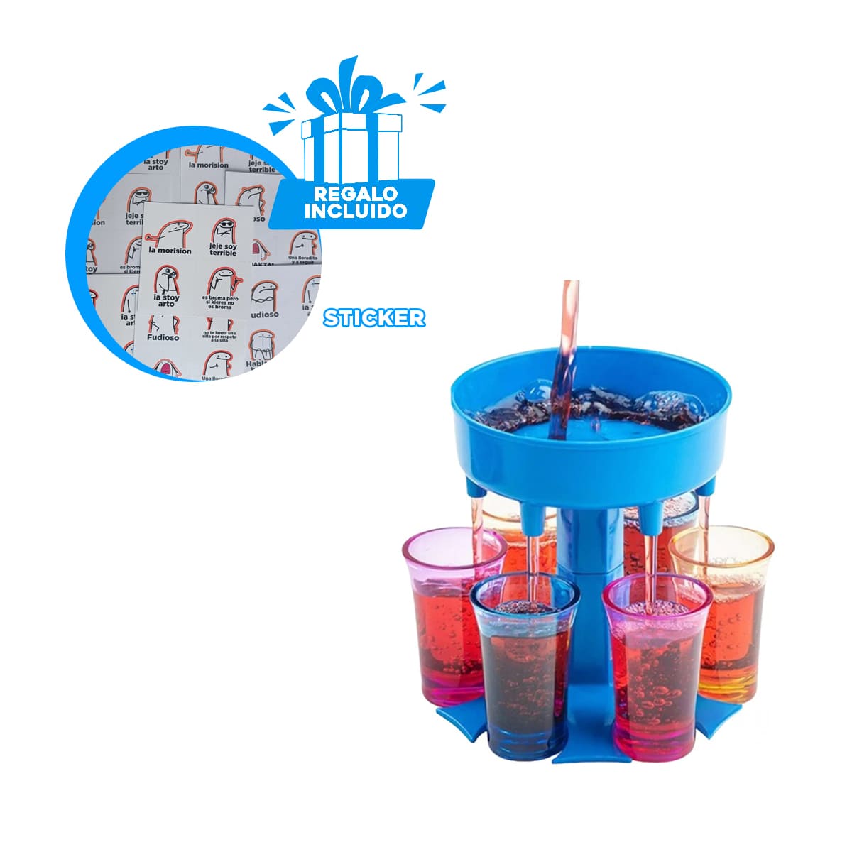 PACK12 ORGANIZADOR PARA MINI TRAGO CELESTE Y+REGALO STICKERS - 1