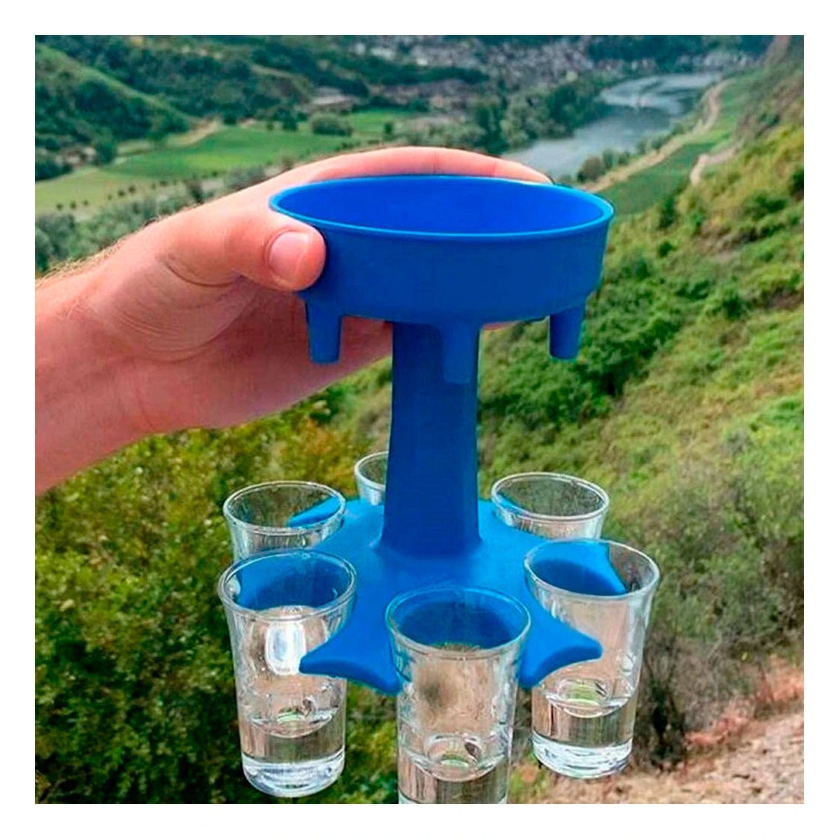 PACK6 SOPORTE DE CRISTALERIA DE SHOT PARA FIESTAS CELESTE - 3